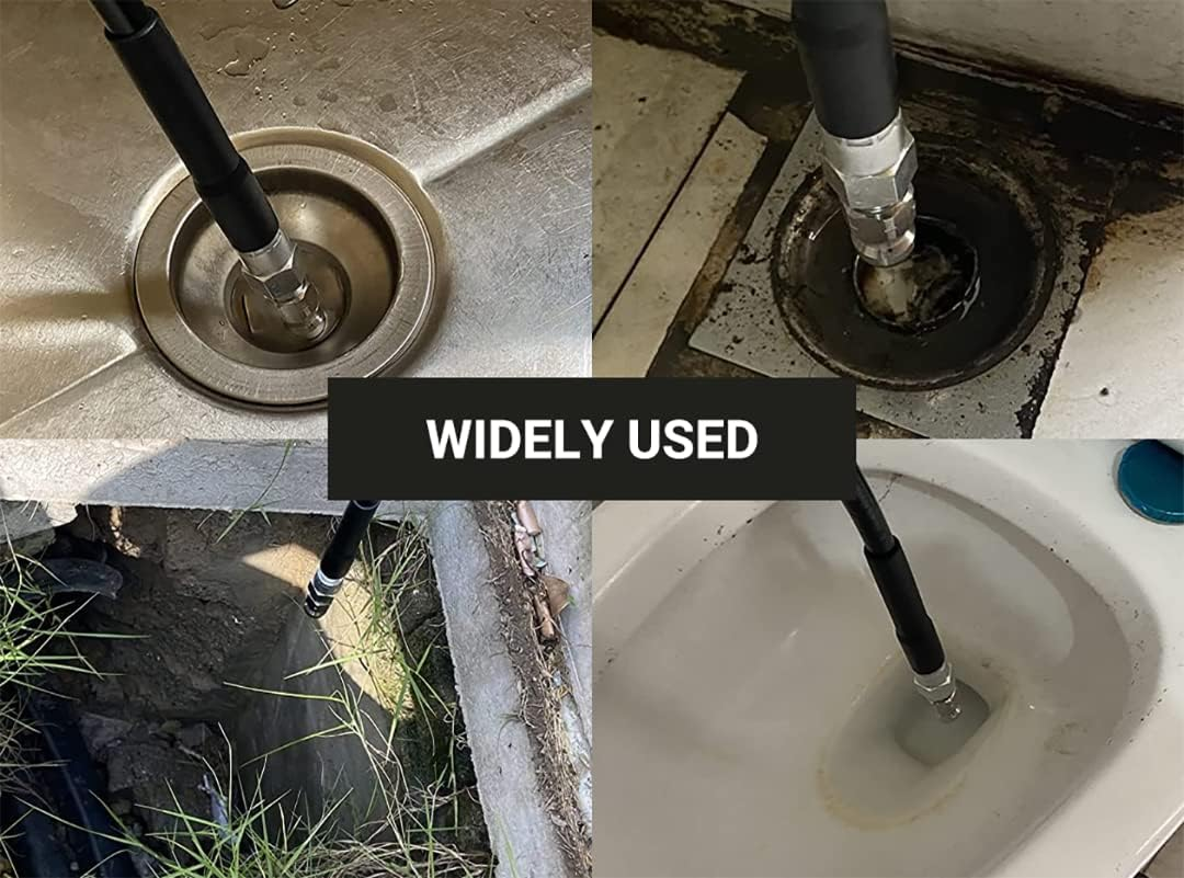 2025 Sewer Cleaning Tool High-Pressure Nozzle, Drain Augers, Sewer Pipe Dredging and Cleaning Tools for Pipe Unclogging - Drain Clog Remover | Hair Clog Remover | Toilet Clog Remover (A) image number 4