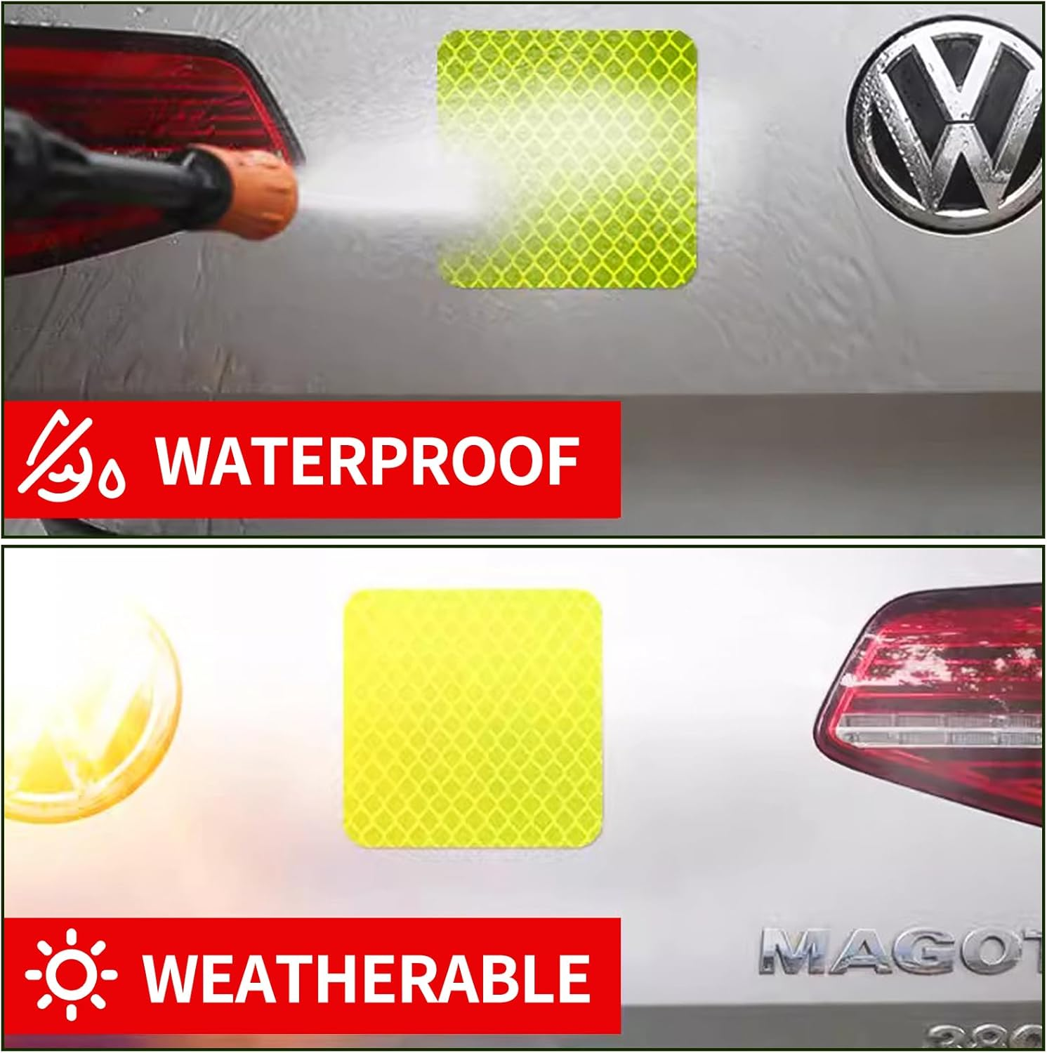 Reflective Stickers Made of 3M Dg3,Super Reflection, Safety Reflective Tape for Car Trailer Truck Bike Motorcycle, 20 Pcs Fluorescent Yellow-Green Outdoor Waterproof 3.15" X 1.18"