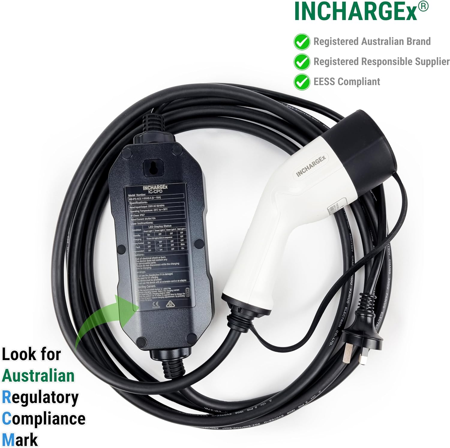Portable EV Charger Type 2 10A Adjustable 2Kw Max Power Fit Tesla BYD MG EV 3 Pin Australia Plug to Type2 5 Metres UMC Replacement image number 4