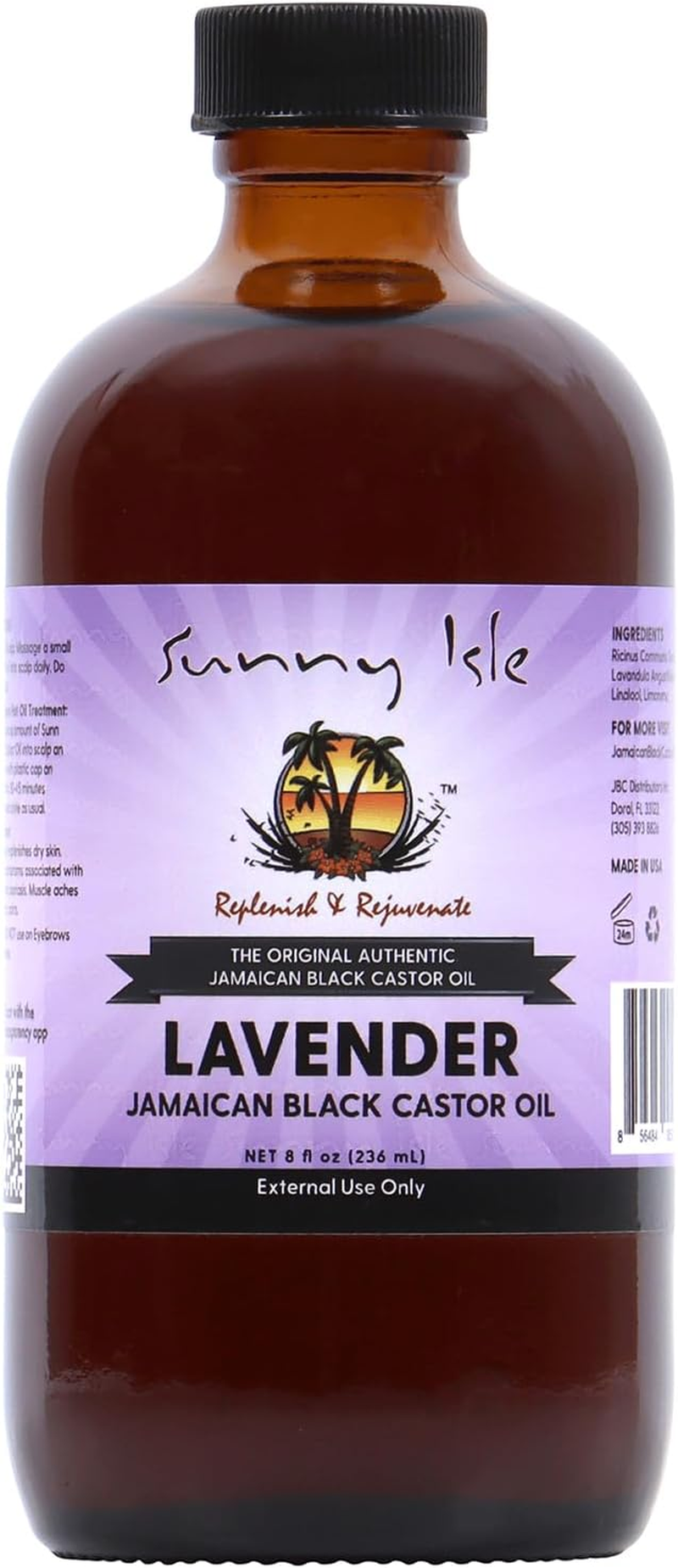 Sunny Isle Lavender Jamaican Castor Oil, Black, 8 Oz image number 3