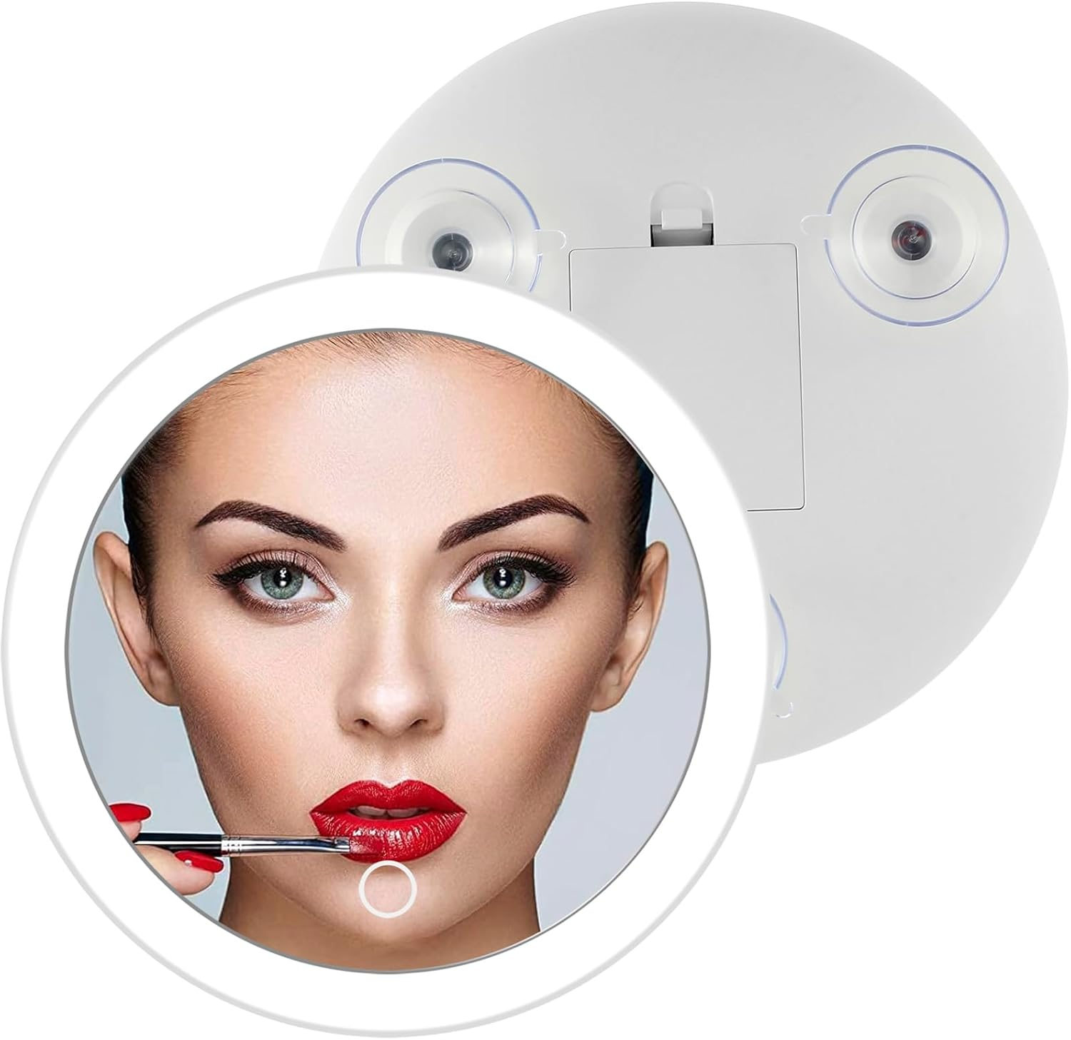 10X Magnifying Mirror with Light 6.8Inch Magnifying Makeup Mirror with 3 Suction Cups Backlit LED Cosmetic Mirror Portable Lighted Makeup Mirror for Bedroom Bathroom Travel 6.8&times;1.6Inches image number 5