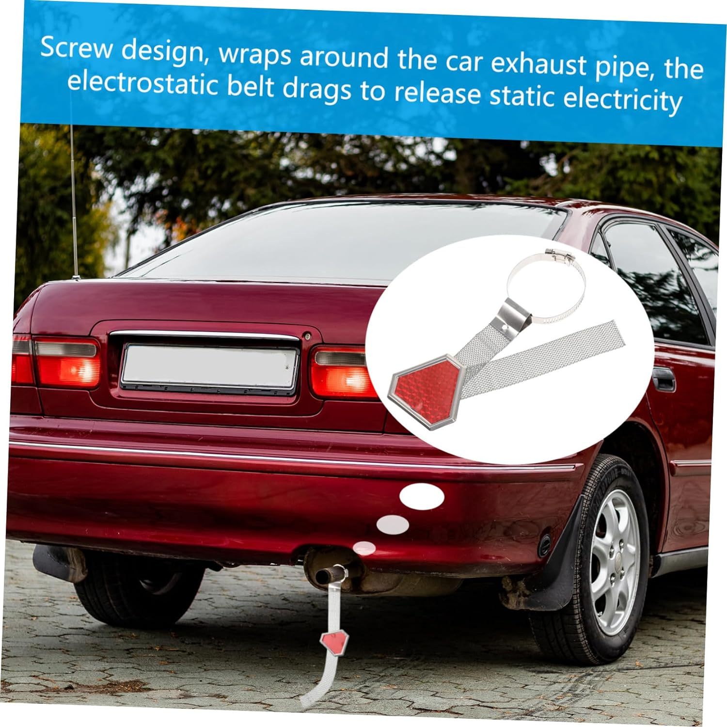 Obuyke Car Static Exhaust Ground Strap Electrostatic Belt for Vehicle Safety Hanging Type Anti-Static Grounding Cable for Autumn Winter image number 4