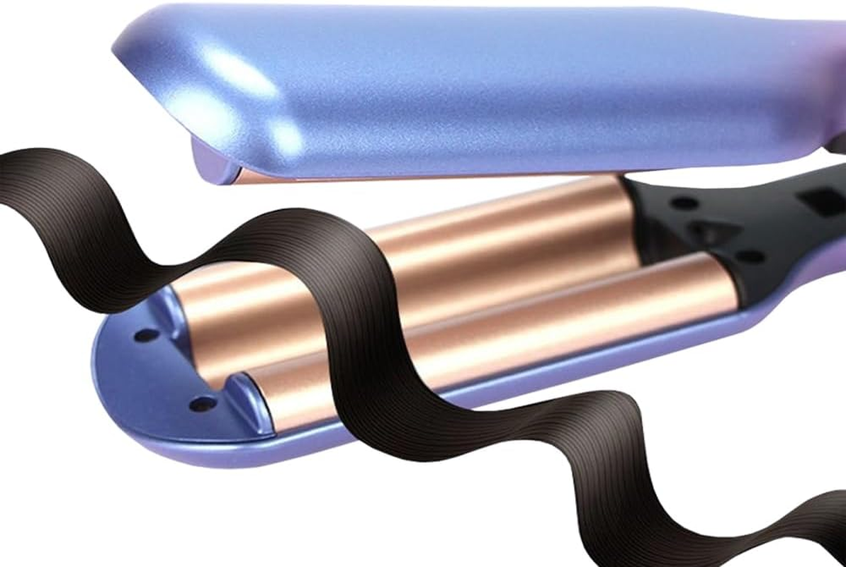 Deep Hair Waver, Crimper for Curling Hair Volumizing, Wave Curling Iron Hair Crimper,3 Barrel Ionic Wavy Hair Curler for Women,16Mm Rapid Heating Curling Wand, Crimper Hair Iron for Wide Deep Waves