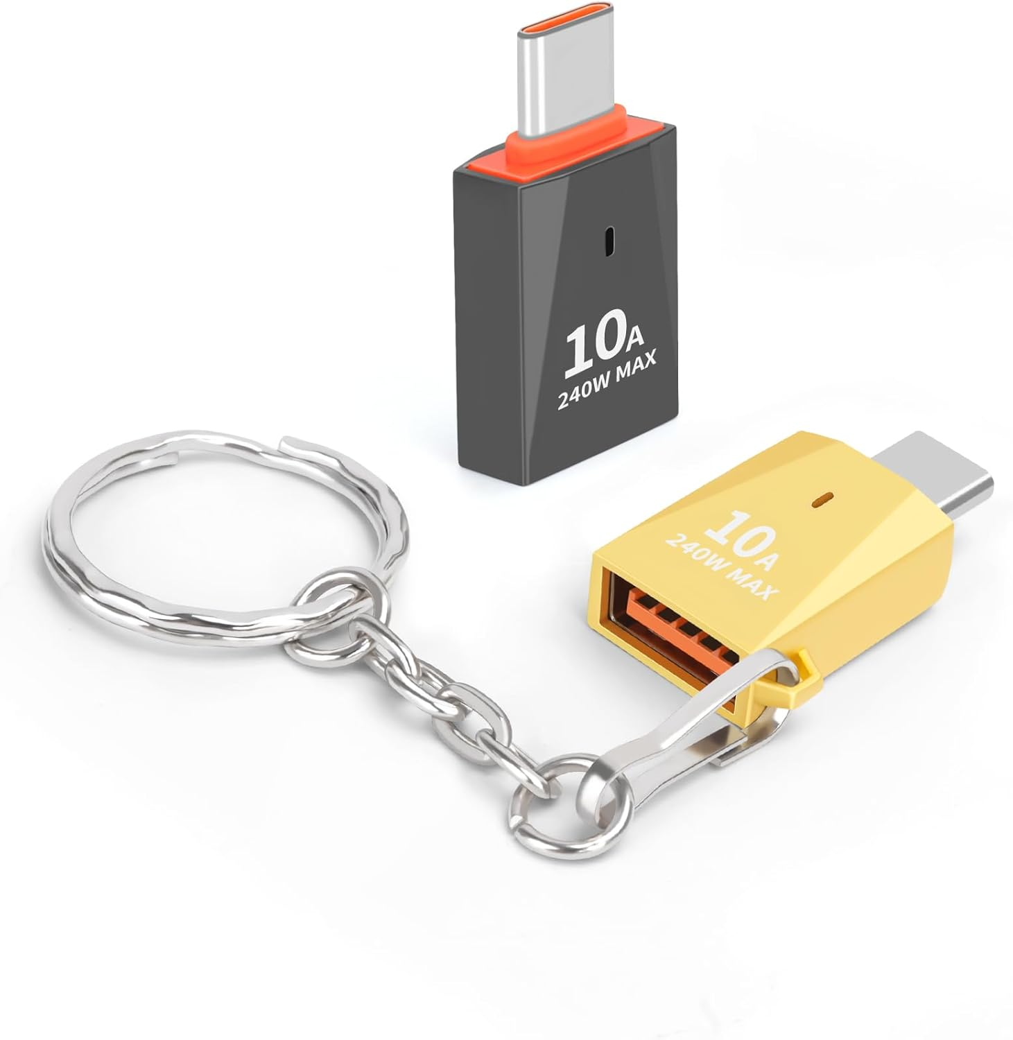 AIYEEN Upgraded Zinc Alloy USB C to USB Adapter 4 Pack, Type C Male to USB 3.0 Female Converter, OTG Adapter with Keychain, Compatible with Ipad Samsung Galaxy Google Pixel (Mixed Color)