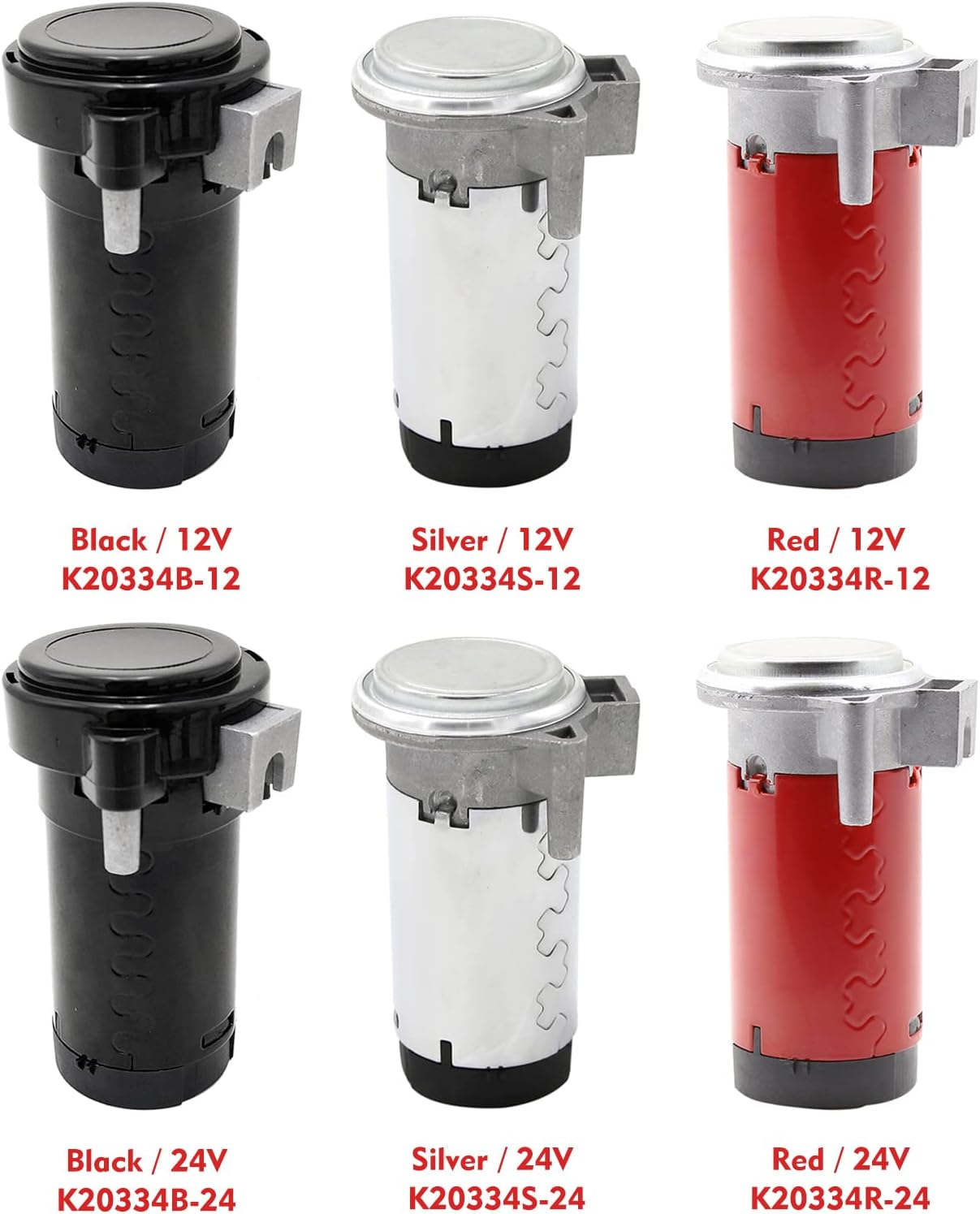 Camsoc 12V Air Compressor for Trucks, Cars, Horn Kit - Silver Plastic image number 2