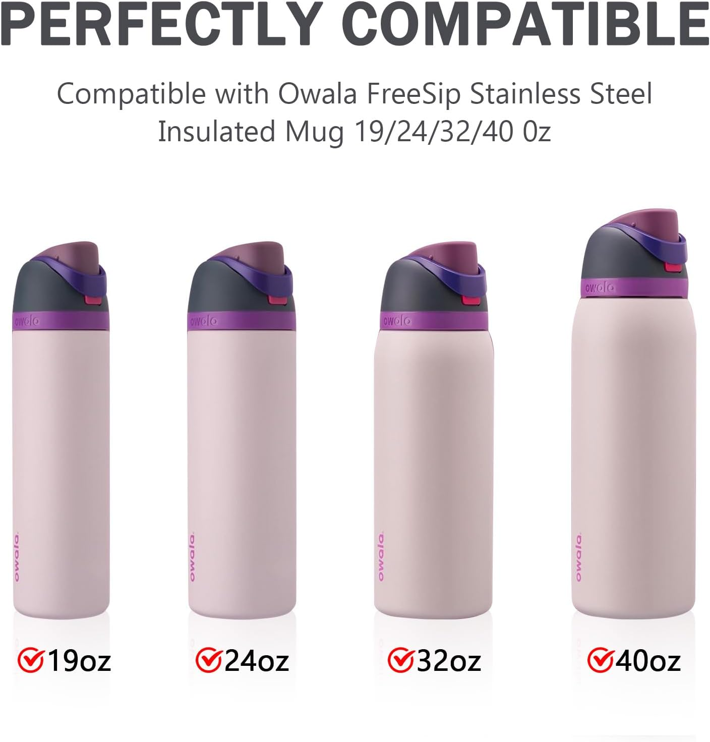 4 Pcs Silicone Stopper for Owala Water Bottle, Water Bottle Top Lid Replacement Parts for Owala,Replacement Accessories Bpa-Free (Mint) - Mint image number 5