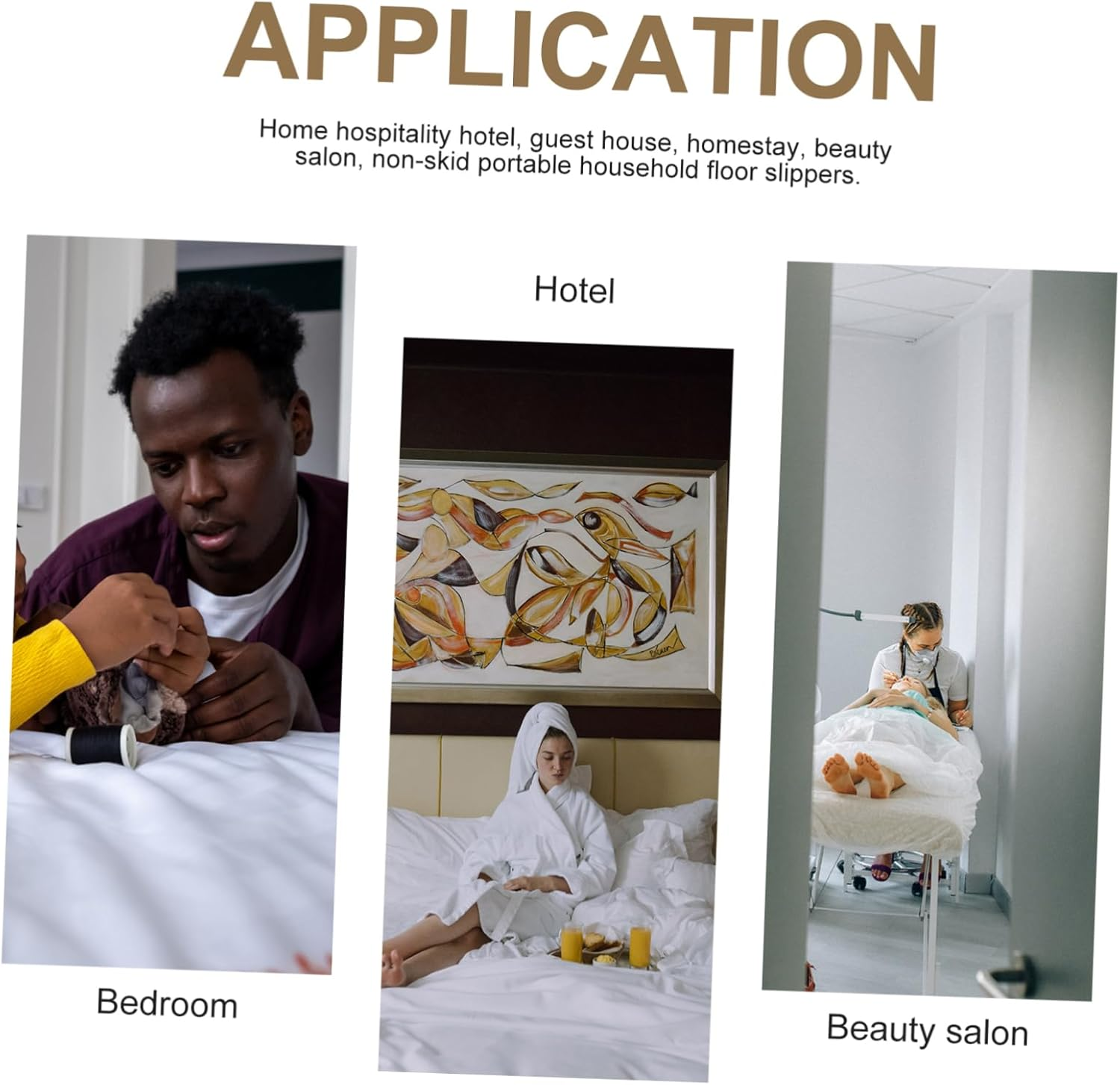 Ipetboom Slippers Sliders Non Hotel White Cotton - Assorted Color image number 2