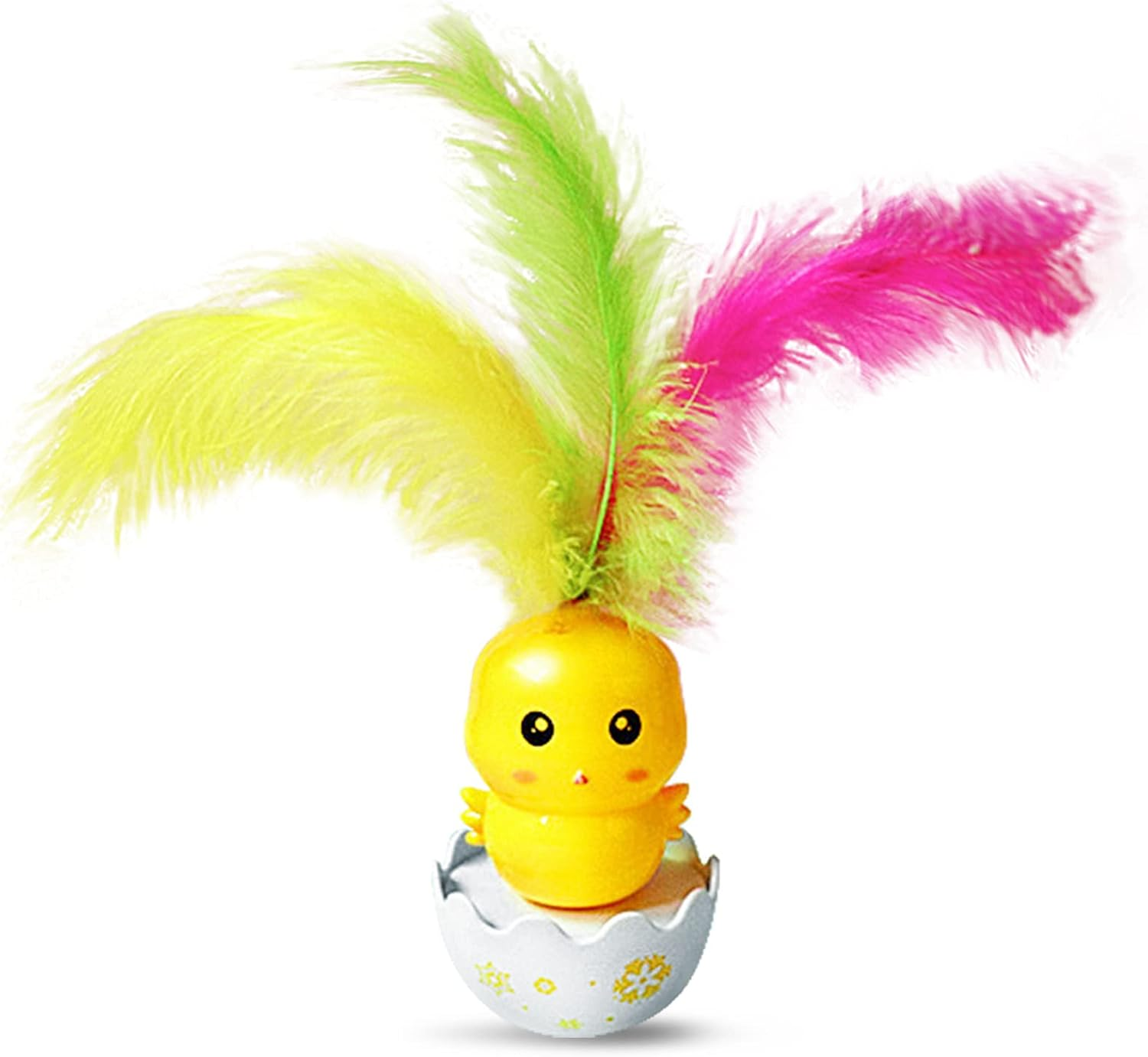 Cat Toys with Feathers | Cat Wand Rabbit Duck Penguin Bite-Resistant - Interactive Colorful Feather Wand Cat Teaser for Dogs Kittens Puppies image number 1