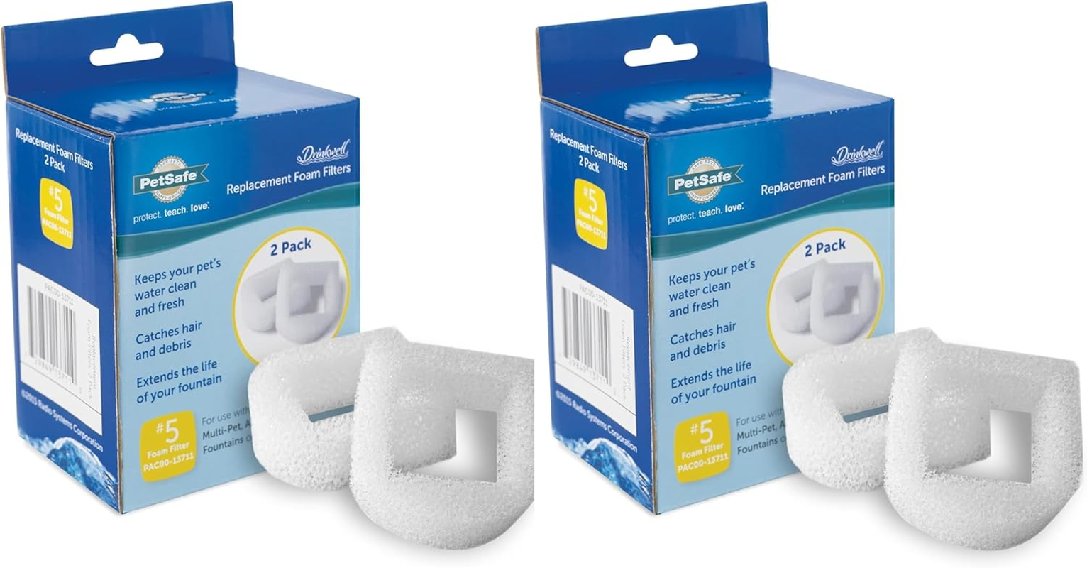 Petsafe Drinkwell Replacement Foam Filters - Compatible with Petsafe Ceramic and Stainless Steel Pet Fountains for Water Dispensers, 2 Pack (PAC00-13711) image number 3