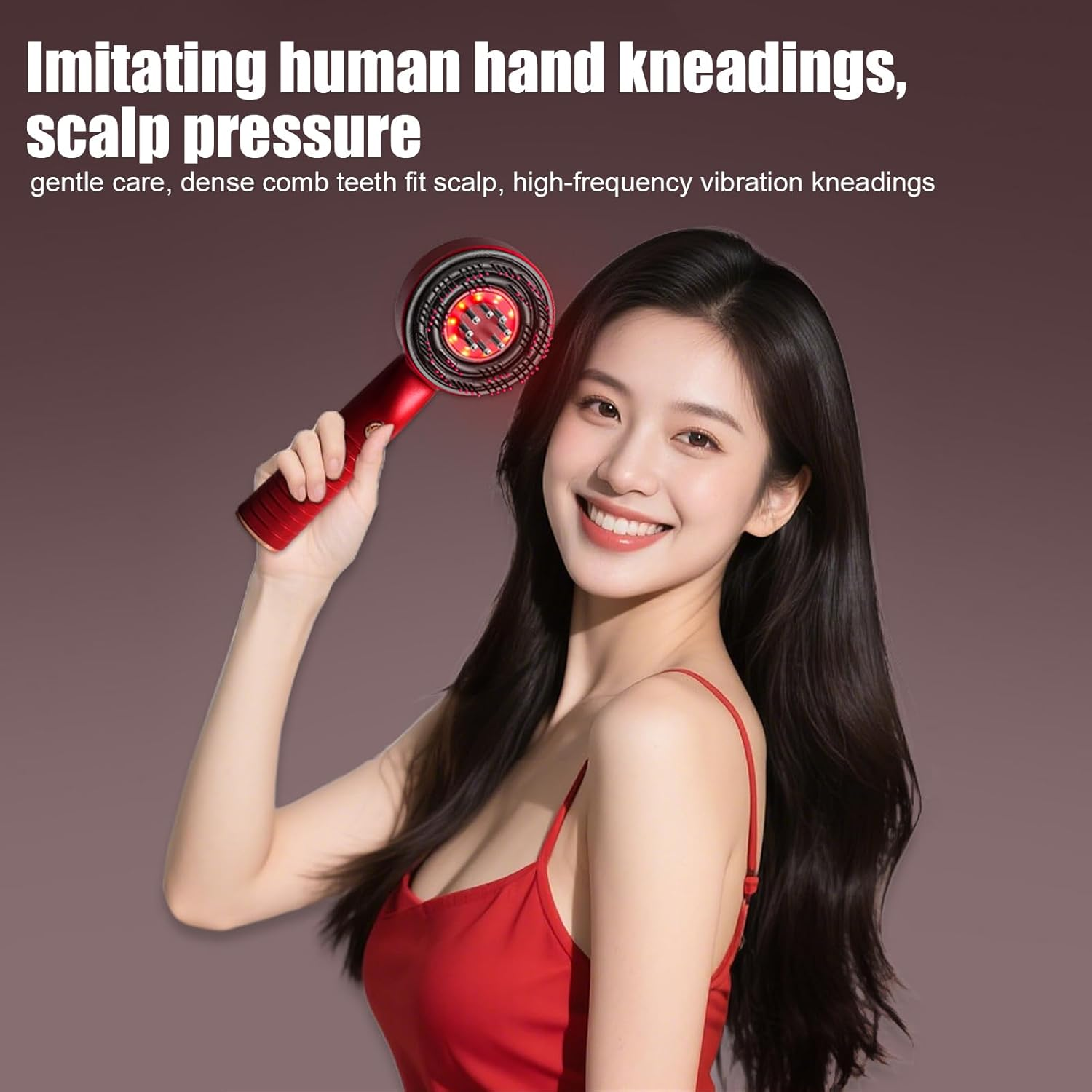 Qkbuza Scalp Massager | Hair Scrubber Scalp Massage Tool | Waterproof Vibrating Brush Comb Head for Personal Care Regrowth Men Women Home Travel