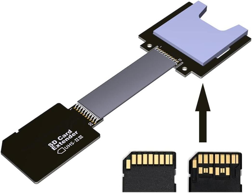 Xiwai SD Male Extender to SD Card Female Extension Cable Adapter Flexible SD/SDHC/SDXC UHS-III UHS-3