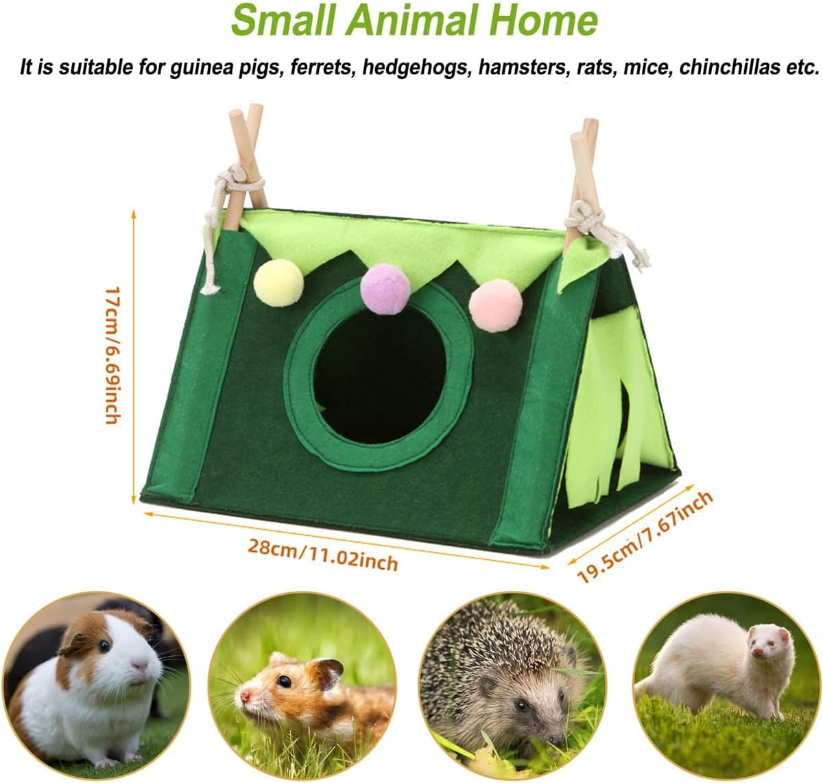 AIMALL Double Layer Small Pet Hammock &ndash; Cozy Warm Hanging Nest for Squirrels, Hamsters, and Other Small Animals, Easy to Install, 11.02 X 6.69 Inches image number 3
