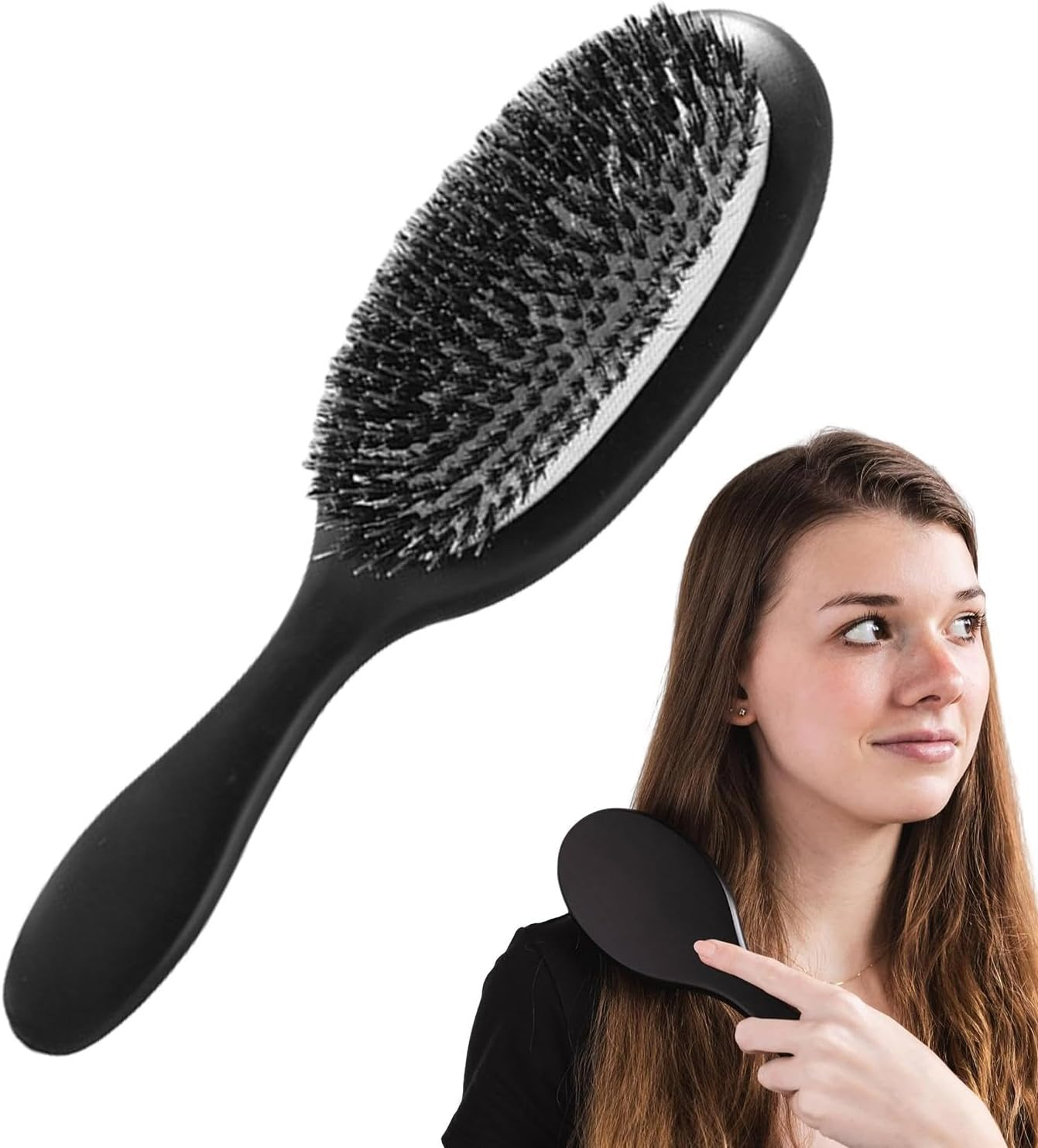 Yorajuy Oily Hair Brush, anti Frizz Hair Brush, Hair Care for Thick Curly Thin Long Hair, Tipless Bristles to Prevent Breakage image number 3