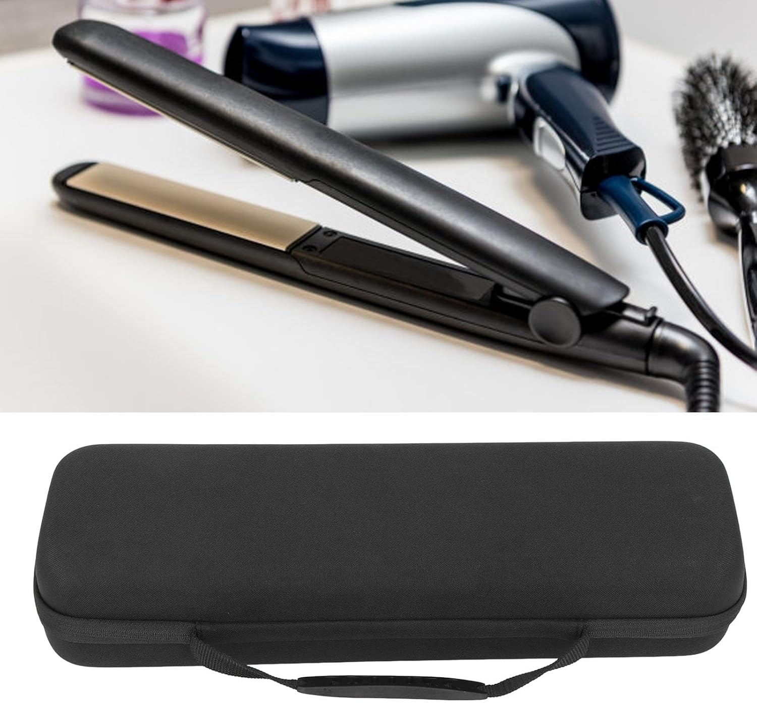 Hair Straightener EVA Case, Travel Organizer Bag, Water Resistant Storage Case for Airstrait Straightener, Corrale Hair Straightener Hair Dryer Tool Bag image number 4