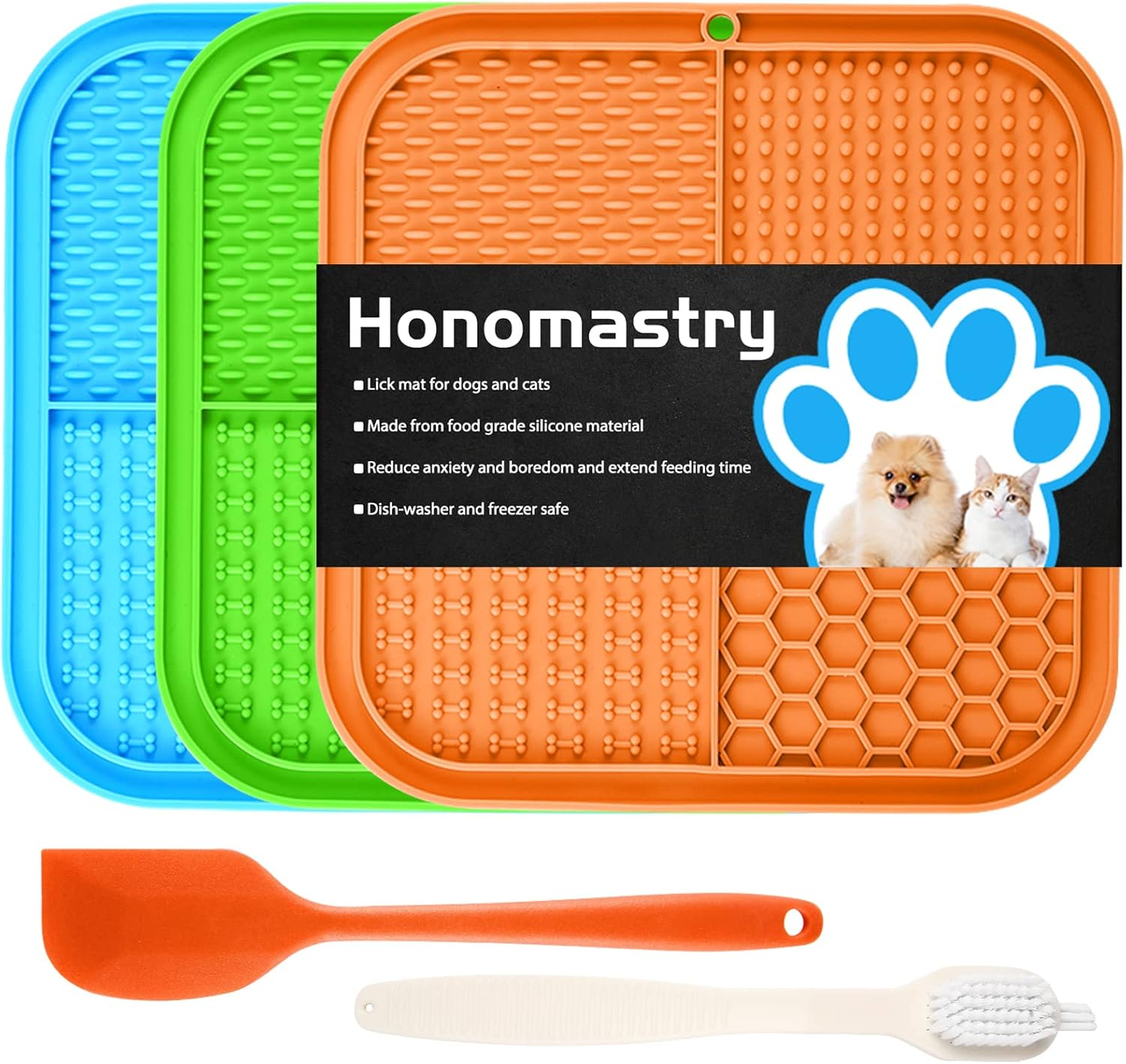 Lick Mat for Dogs, Premium Lick Pad with Suction Cups for Dog Anxiety Relief, Slow Feeder Dog Bowls, Bathing, Grooming and Training image number 5