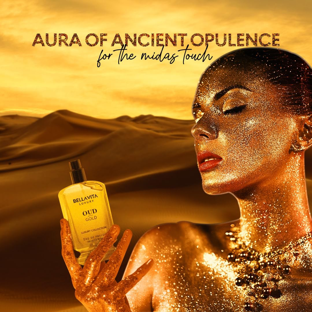 Bellavita Luxury Men OUD Gold Parfum 100 Ml| Woody & Musky Fragrance with Grapefruit, Orris & Vetiver |Lasting Cologne Mens Perfume | OUD & Vanilla Notes | Luxury Perfume for Men, Perfume for Mens Gift