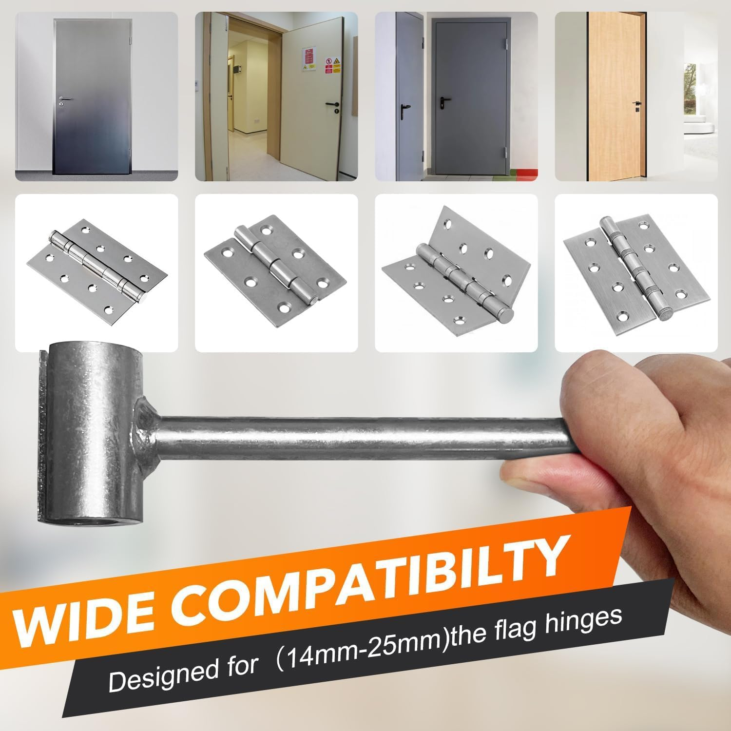 2 PCS Door Hinge Adjustment Tool, Heavy Duty Hinges Gap Adjusting Wrench, Double-Head Door Hinge Repair Spanner, Door Alignment Hand Tool for Flag Hingehinge Wrench for Various Door Hinge Gaps image number 5