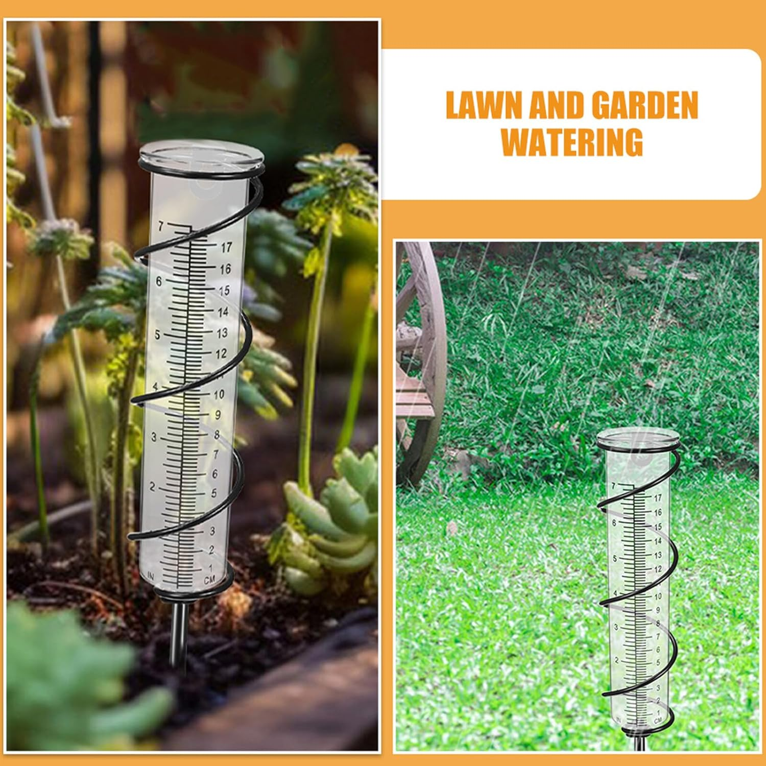 3Pcs Freeze Rain Gauges with Clear Scale and Large Font Accurate Lawn Garden Water Tubes for Deck Outdoor Rainfall Measurement