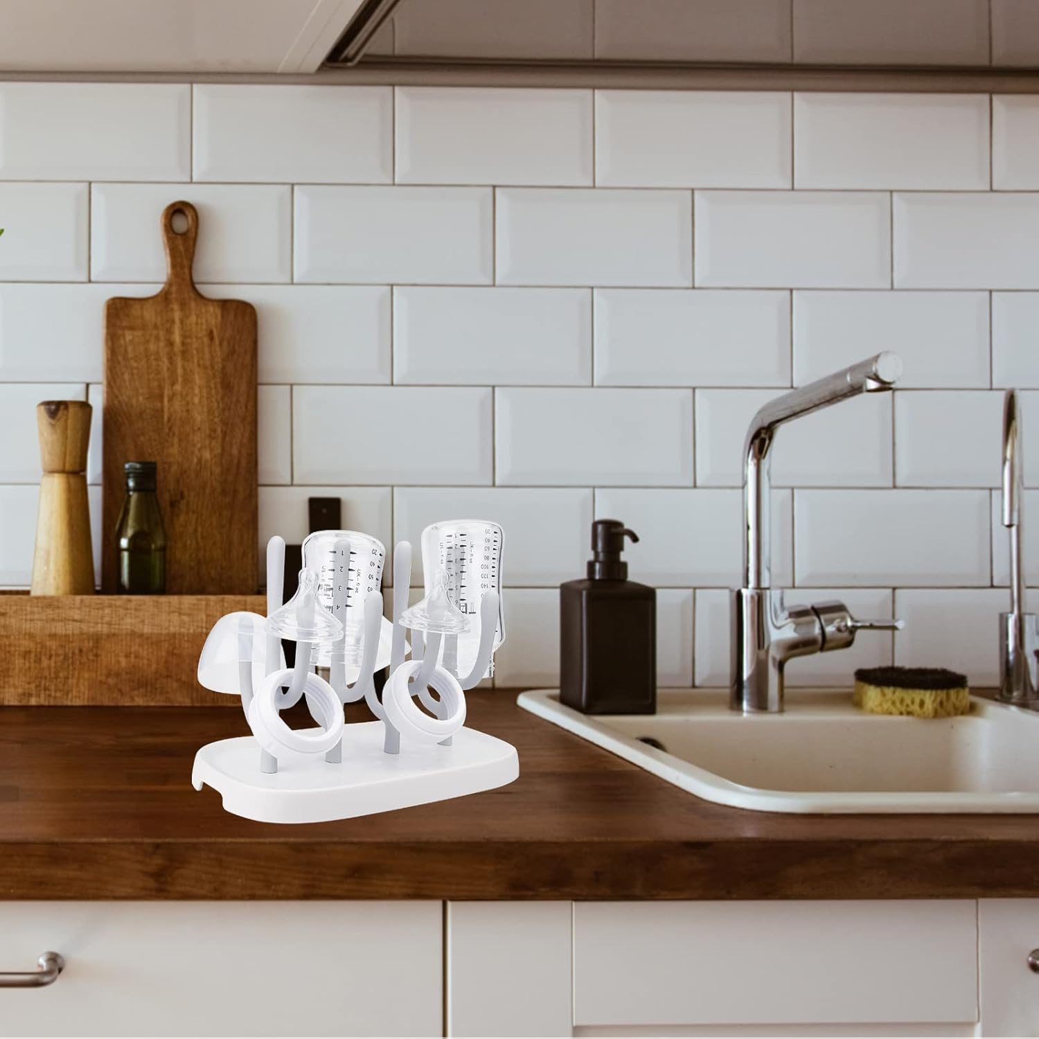 Baby Bottle Drying Rack, Space Saving Bottle Dryer Holder for Bottles, Nipples, Pump Parts, Cups image number 2