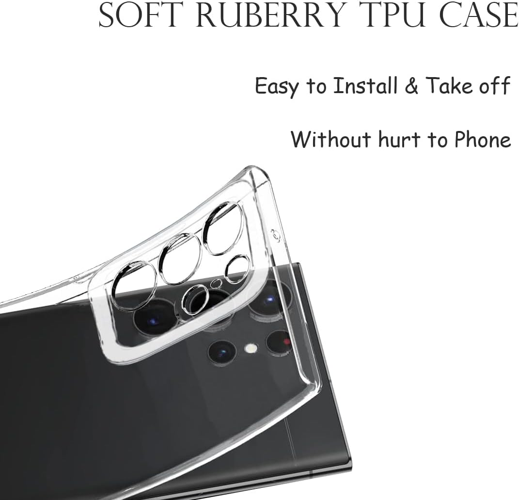 Unov Compatible with Galaxy S25 Ultra Case Clear with Design Soft TPU Shock Absorption Slim Embossed Pattern Protective Back Cover 6.7 Inch (Citrus Flavors) - Citrus Flavors image number 5