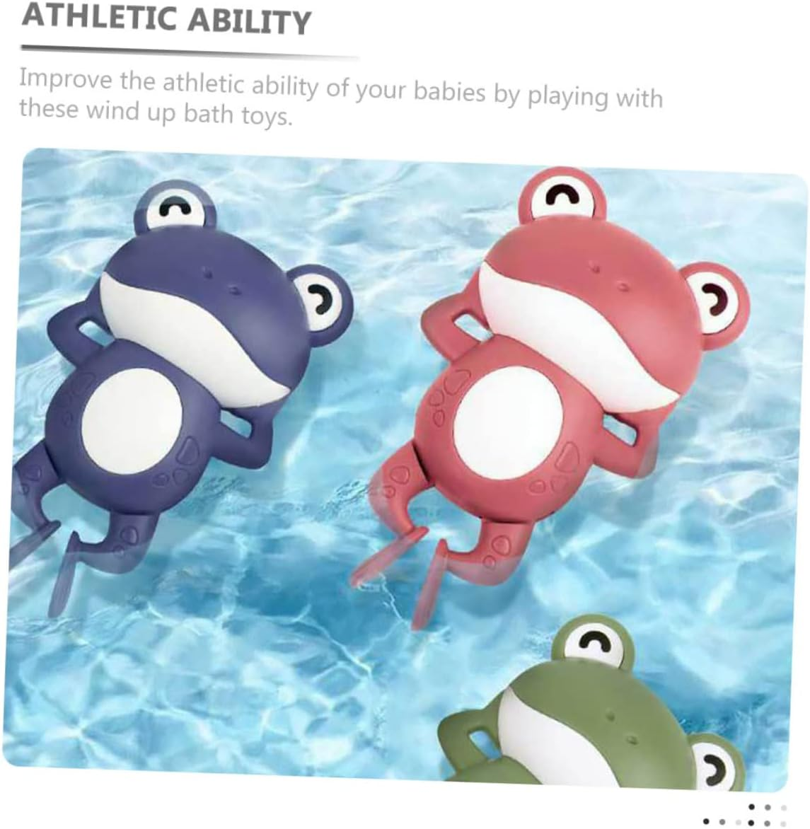 3Pcs Frogs Bath for Boy Girl Cartoon Animal Playthings Safe Wind up Swimming Frogs for Bathtub Water Fun and Motor Skill Development
