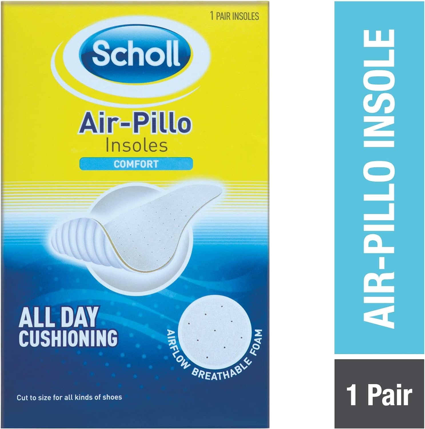Scholl Air-Pillo Comfort Insoles Shoe Cushioning, 1 Count
