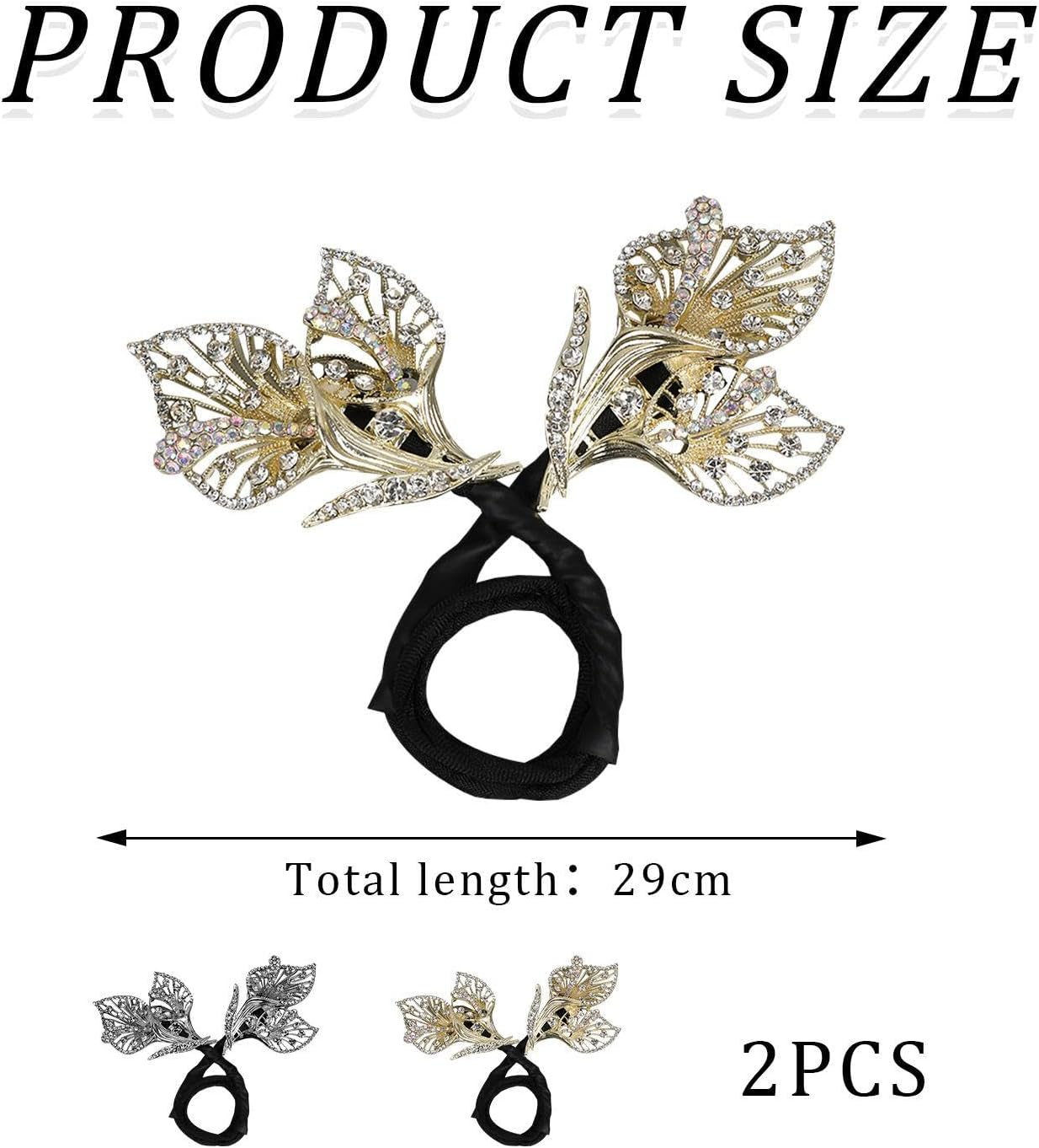 2 Pieces Leaf Shaped Hair Accessories, Rhinestone Hair Accessories, Retro Hair Accessories, Elee Women'S Hair Accessories, Fashionable and Versatile Hair Accessories