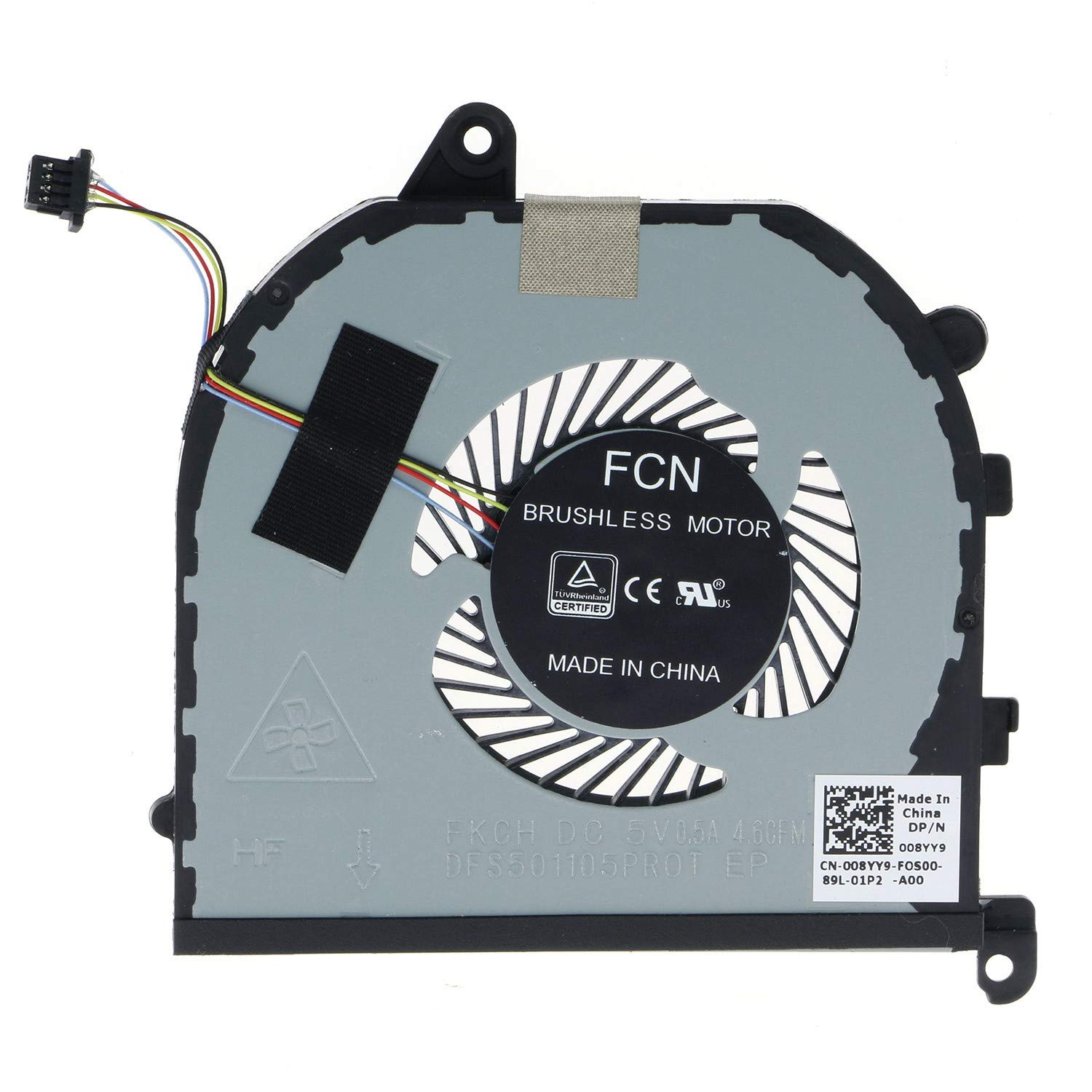 Replacement CPU & GPU Cooling Fan for Dell XPS 15 9570 7590 Precision 5530 008YY9 0TK9J1 TK9J1 08YY9 image number 5