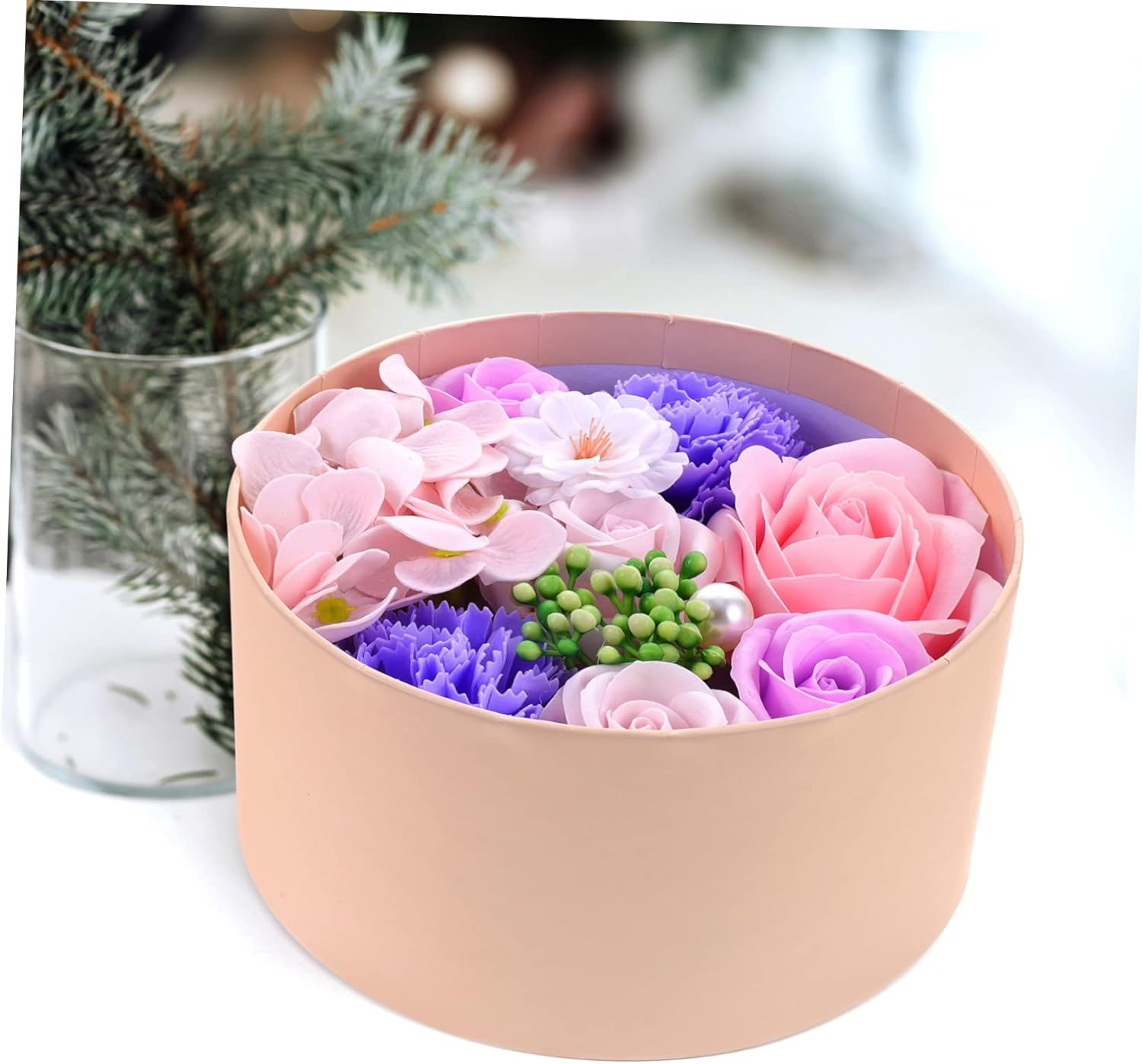 Healeved Soap Flower Ornament Fake Floral Soap for Mother'S Day Elegant Present Set - Pink image number 7