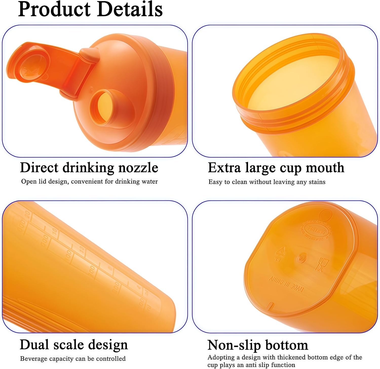 Shaker Bottle for Protein Powder Mixed Plastic Workout Water Bottle 400 Ml with Mixball Non-Leak Cap Shaker Cups for Fitness Sports Gym Supplement Drinks Bottles (Blue) image number 6