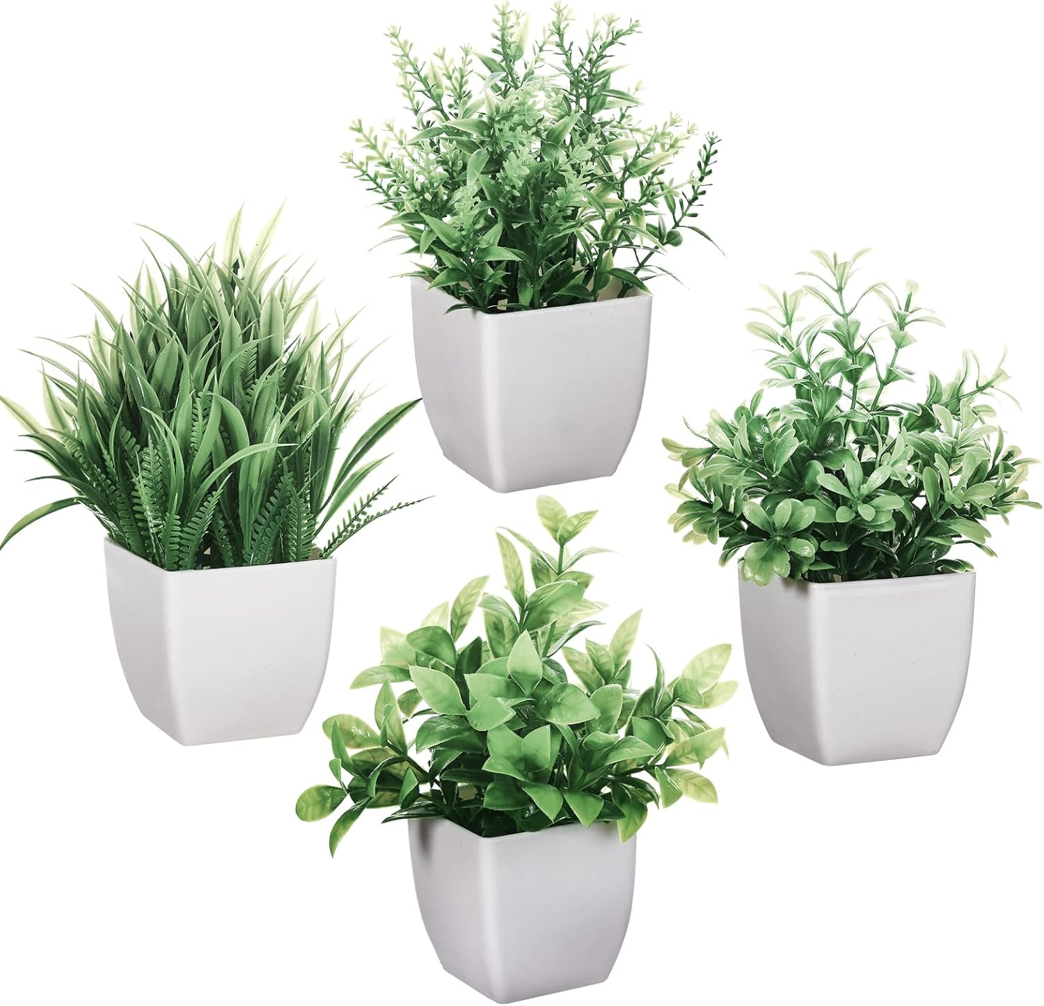 Small Fake Plants 4Pcs, Desk Plants, Small Plants Suitable for Decorating Tables, Desks, Bathrooms, Bedrooms, Offices, Homes, and Farmhouses image number 5