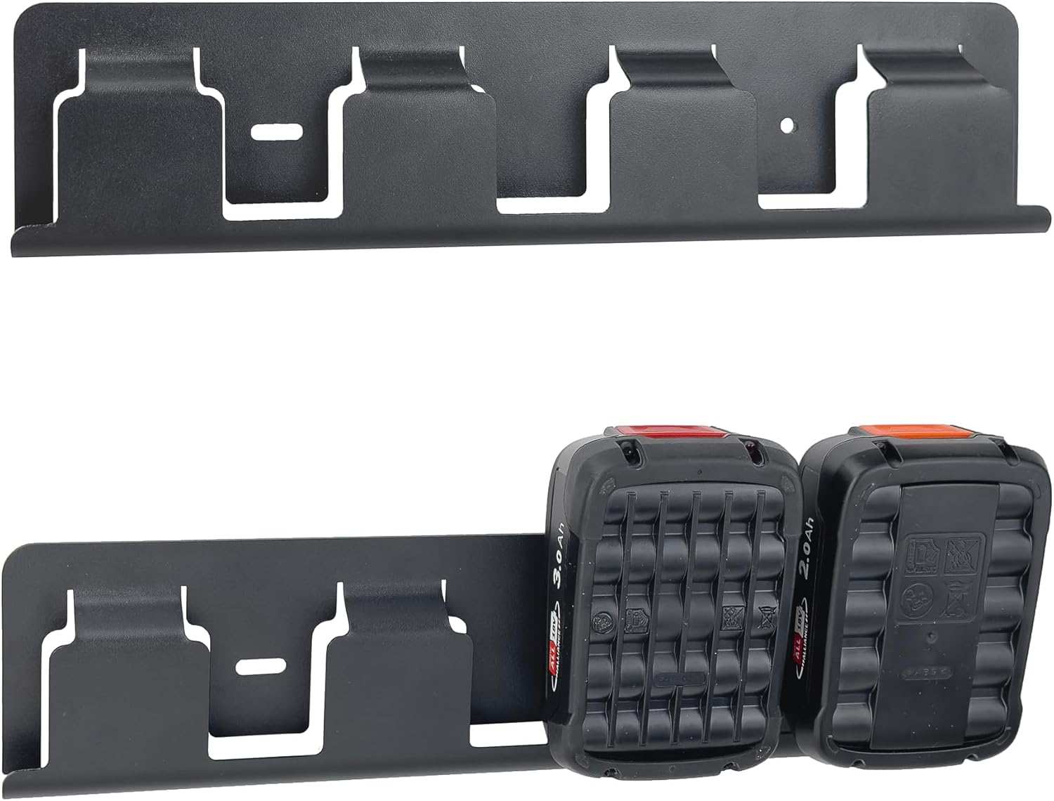 Otuiaim Wall Mount for 4 Batteries PBA 18 V Compatible with Bosch Home and Garden Drills, Reinforced Solid Steel Battery Holder Universal for Tool Battery, Mounting on Perforated Walls & Walls image number 5