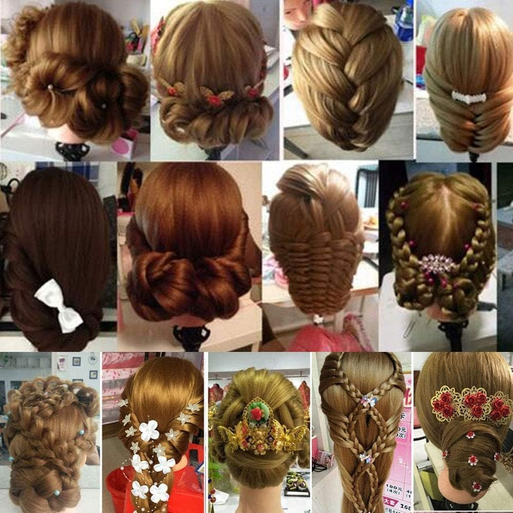 Kelly Brown 100% Real Indian Remy Hair Mannequin TAFE #8 16&rdquo; 40Cm Real Hair Cosmetology Mannequin Head Hair Styling Hairdressing Practice Training Doll Heads image number 4