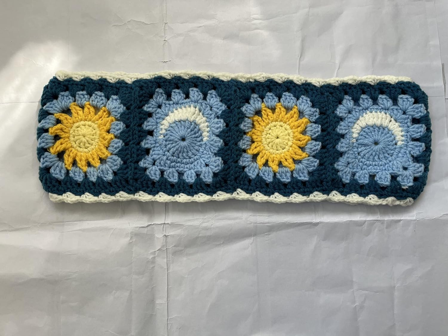 Handmade Crochet Sun and Moon Car Steering Wheel Covers Universal 14-15 Inch for Women and Men (Steering Wheel Cover) image number 1