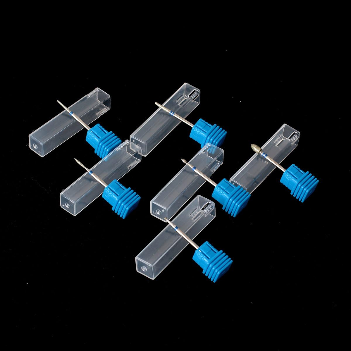 5Pcs Stainless Steel Nail Drill Bit Blue Cylinder Coated Carbide File Drill Bit Nail image number 6