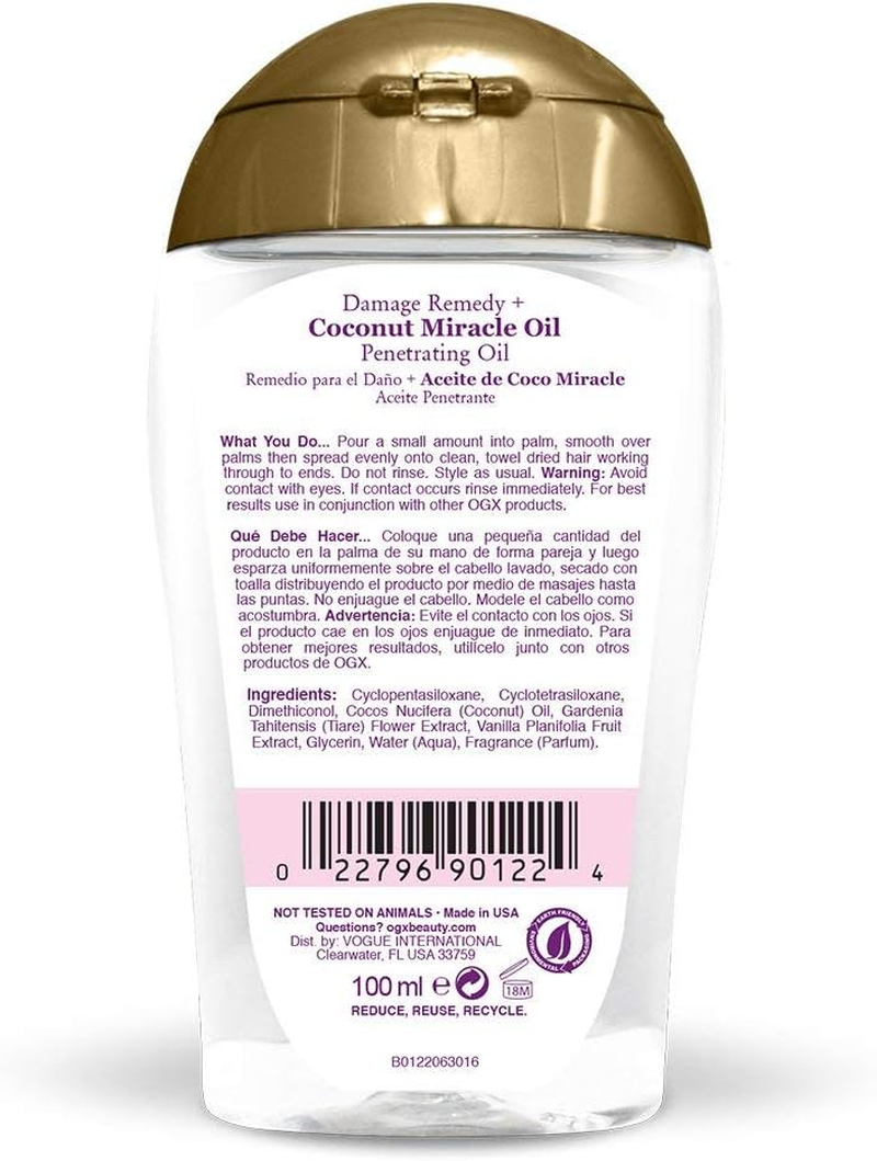 OGX Coconut Miracle Oil Penetrating 3.3 Ounce X-Strength (100Ml) (2 Pack) image number 5
