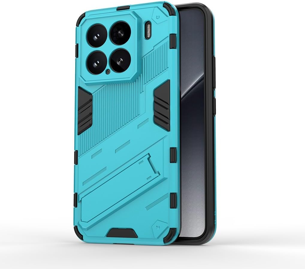 SEAHAI Case for Xiaomi 15 5G, [Military Shockproof Case] Ultra Thin Hard PC Soft TPU Protective Mobile Phone Case with Sturdy Foldable Stand - Black