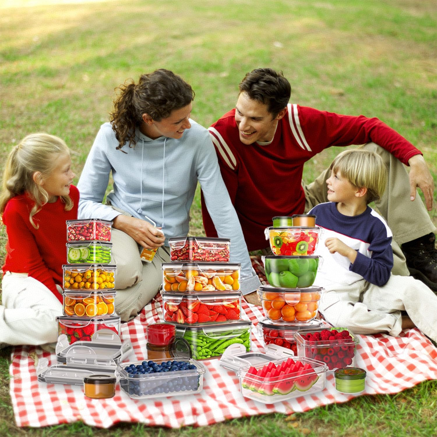 44 Pcs Food Storage Containers with Lids Airtight (22 Containers&22 Lids), Plastic Food Containers for Pantry&Kitchen Storage, Bpa-Free, Leak Proof,Microwave and Dishwasher Safe, Includes Labels&Pen image number 1