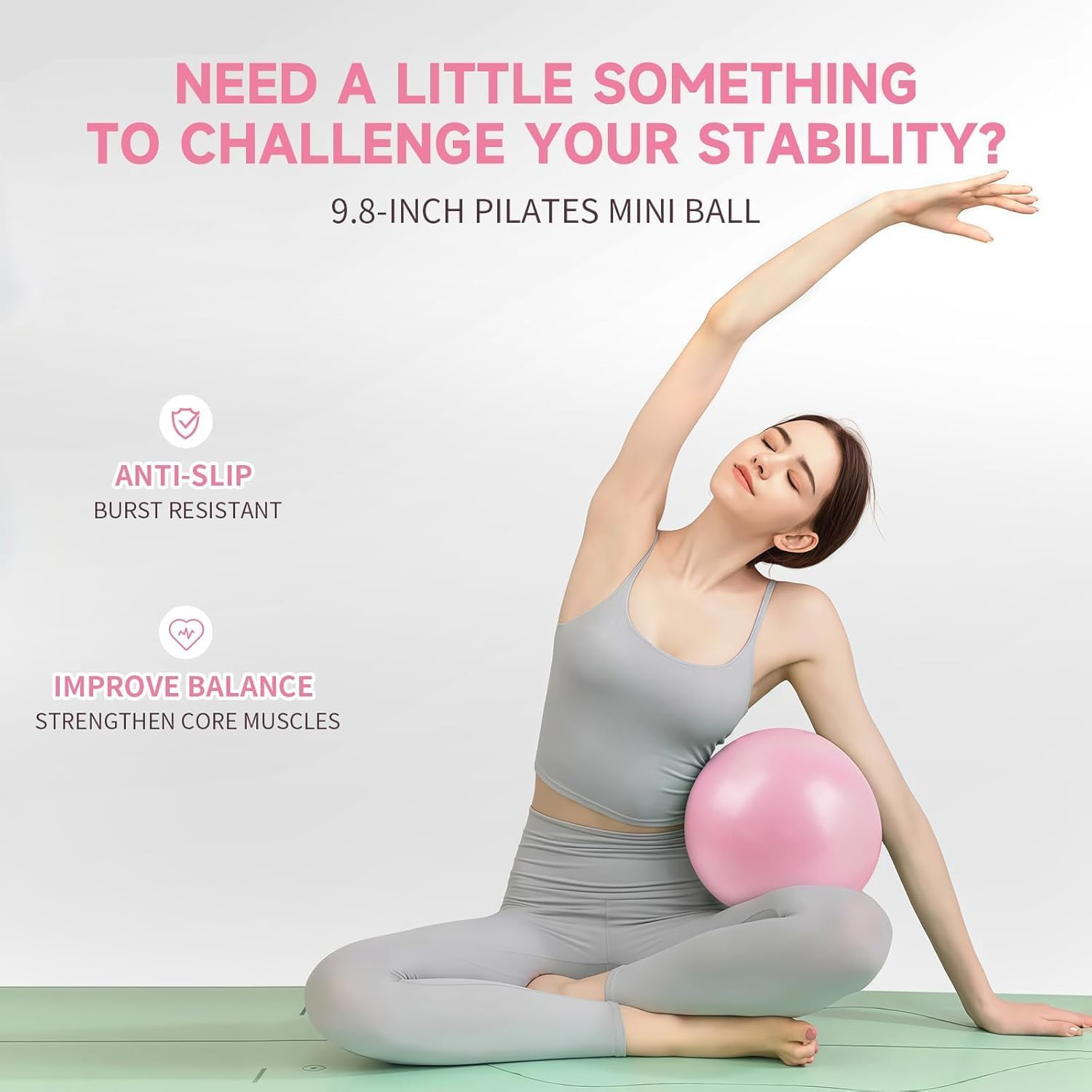 Pilates Essential Kit - Home Pilates Equipment Set with Pilates Ring & Long Resistance Bands & 3 Level Pilates Loop Bands & Soft Pilates Ball & Pilates Grip Socks image number 4