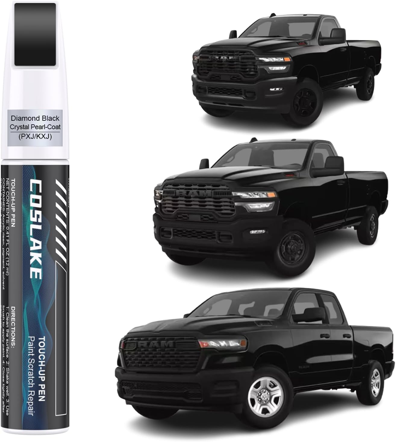 Car Touch up Paint(Patriot Blue Pearl-Coat(Ppx/Rpx)) for Dodge Ram, Car Paint Scratch Repair Kit, Quick & Easy Solution to Repair, 2 in 1 Scratch Remover Pen with 2PCS Disposable Micro