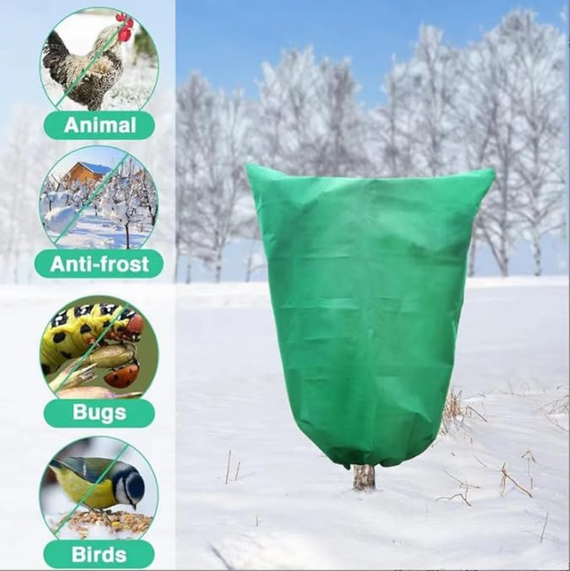 Plant Covers Freeze Protection, 2 Packs 120CM W X 180CM H Large Frost Cloth Blankets with Zipper Drawstring, Reusable Frost Tree Covers Shrub Jackets for Winter Outdoor Plants Potted Fruit Tree image number 5