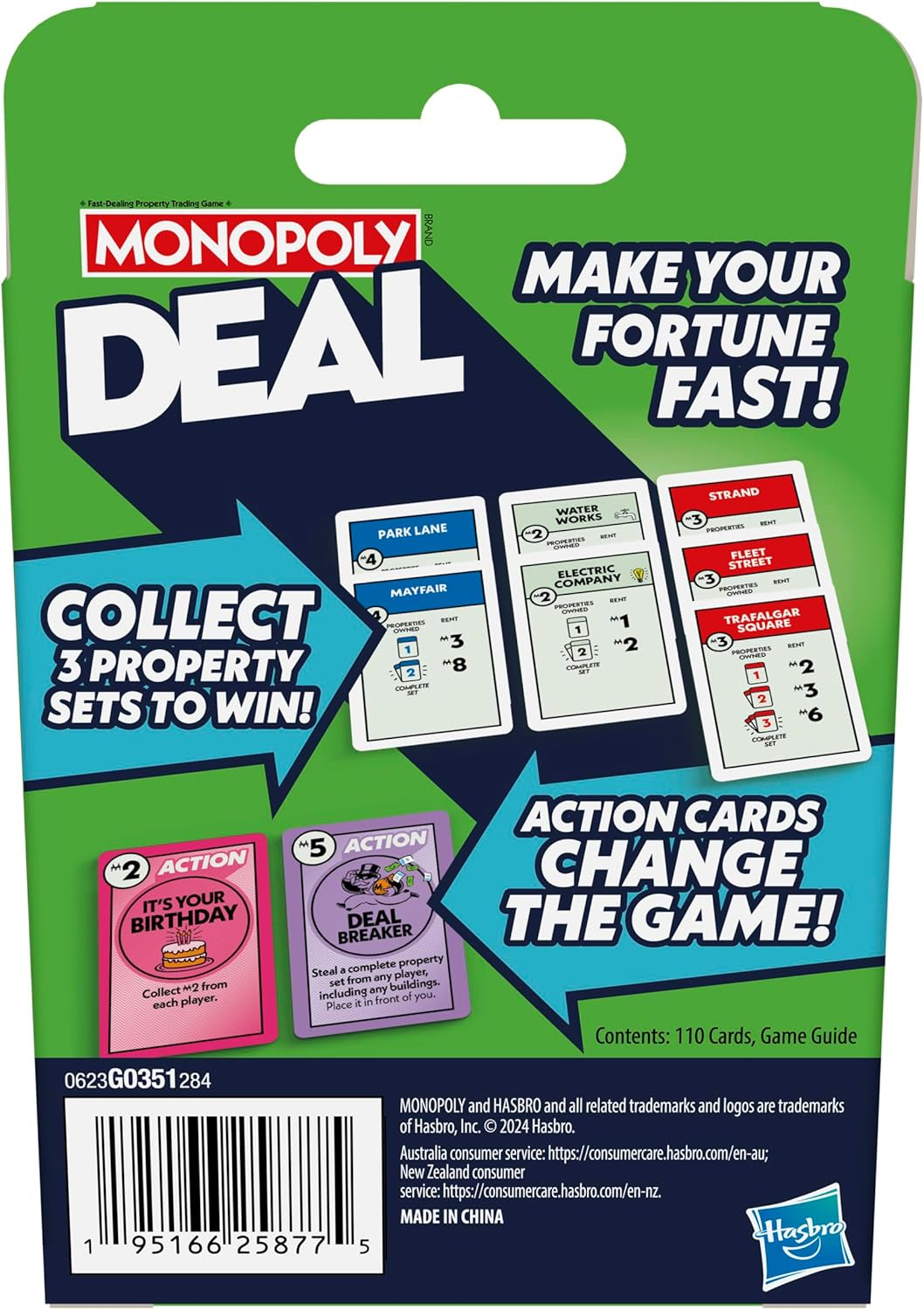 Monopoly Deal Card Game | Quick-Playing Card Game | Fun Games for Families and Kids | Ages 8 and up | 2 to 5 Players | 15 Mins; | Travel Games image number 2