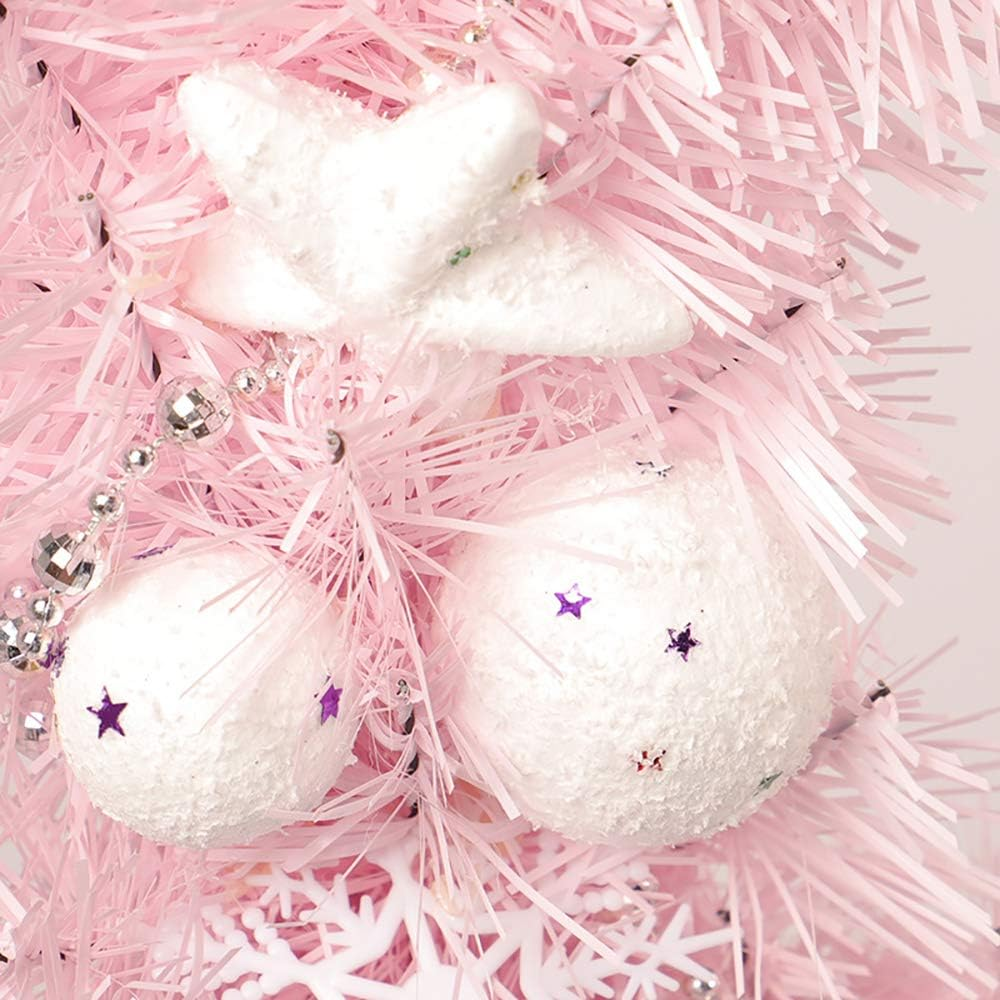 Decorative Snowflake Wreath Christmas Wreath Xmas Graland Front Door Wreath for Christmas Pink