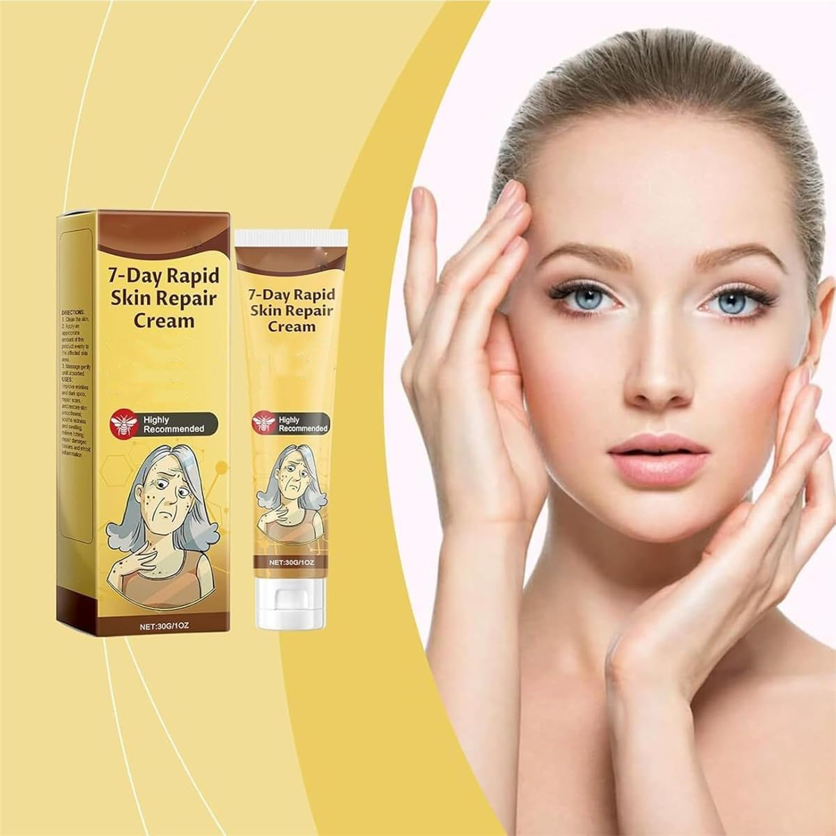 7-Day Rapid Skin Repair Cream, Intense Skin Cream, Firming and Rejuvenating Skin, Hydrating and Moisturizing for All Types, Anti-Wrinkle & Brightening, Gentle and Nourishing, Firming (5PCS) - 1Pcs image number 4