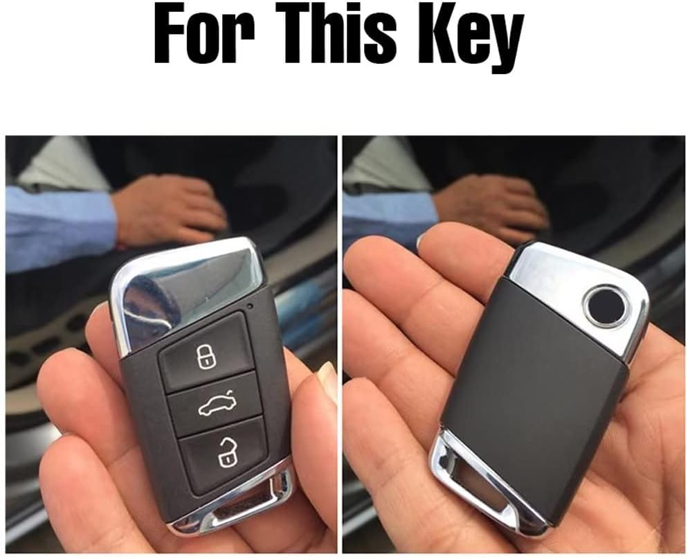 Key Fob Cover Soft Silicone Protective Case Remote Key Accessories Compatible with VW Volkswagen Passat B8 Jetta Skoda Kodiaq Superb A7 image number 3