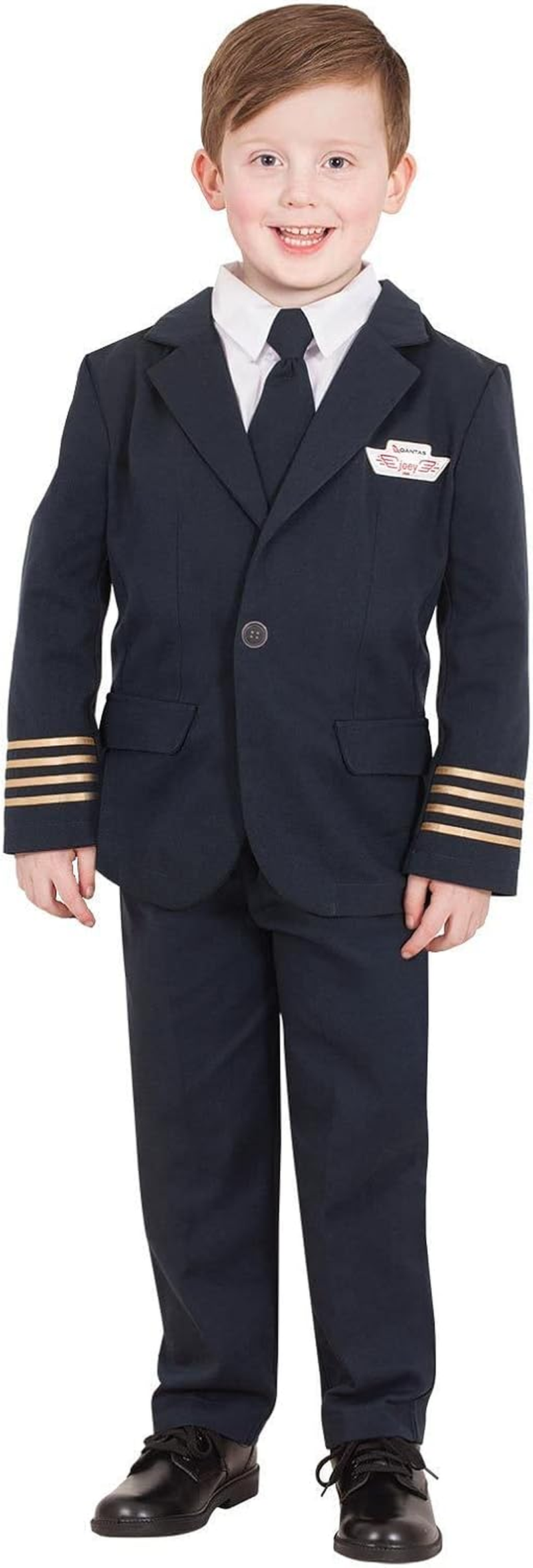 Rubie'S Qantas Captain Uniform for Kids - Medium (6-8 Yrs) - Unisex - Blue - Career - Role Play - Authentic Replica - Button, Velcro Closure image number 3