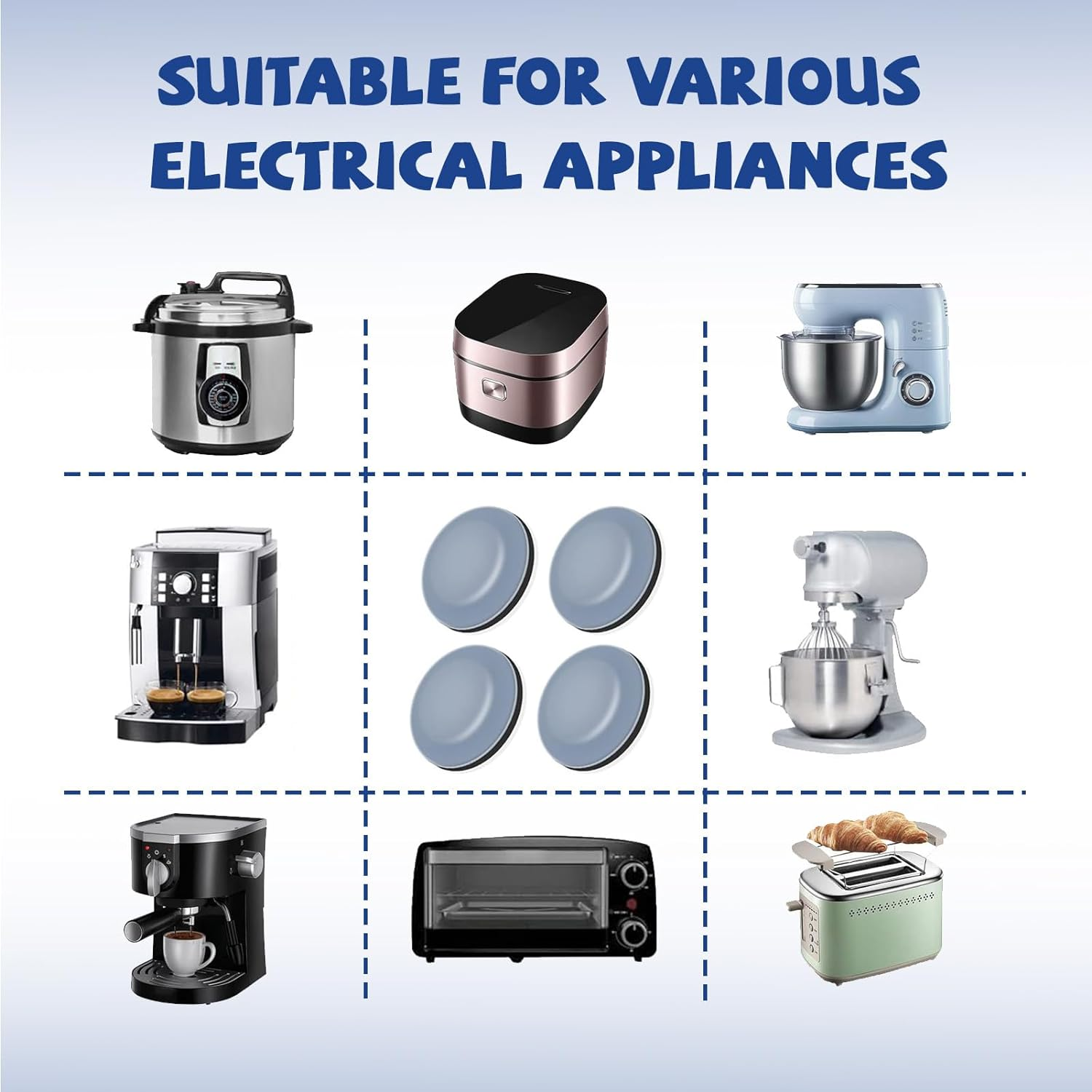 20 Pcs Appliance Sliders for Kitchen Appliances,Small Appliance Slider,Diy round Silent Air Fryer Easy Move Sliders,For Air Fryer Coffee Maker Most Desktop Appliances Easy Moving Saving Space image number 4