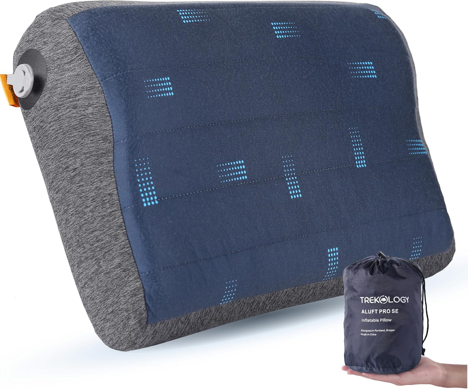 TREKOLOGY Premium Inflatable Camping Pillow with Removable Foam-Padded Case, Noise-Reducing Camp Pillow, Ergonomic Inflatable Pillow for Camping, Hiking, Backpacking, and Air Travel, ALUFT Pro SE image number 3
