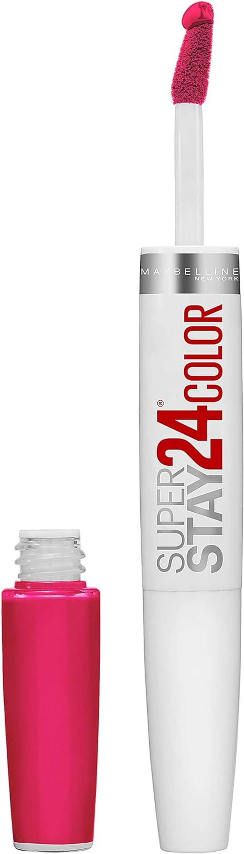 Maybelline New York Super Stay 24, 2-Step Liquid Lipstick Makeup, Long Lasting Highly Pigmented Color with Moisturizing Balm, Optic Ruby, Ruby Red, 1 Count