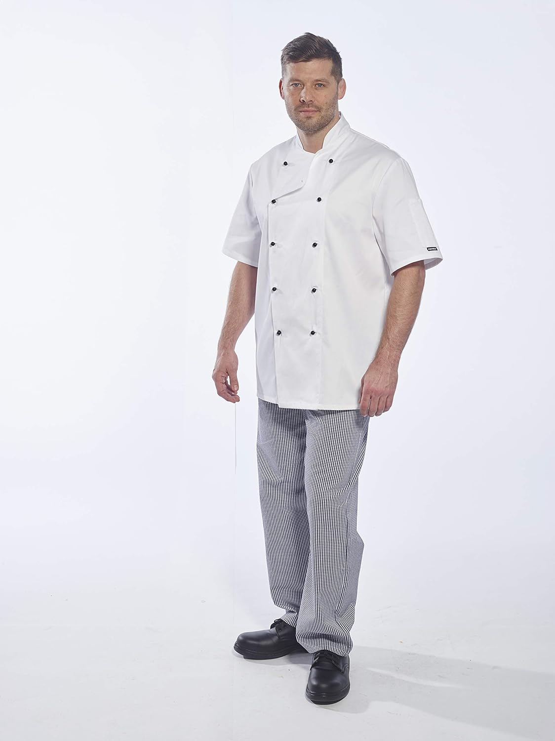 Portwest C734 Unisex Kent Chef Jacket Short Sleeve White, Medium image number 5